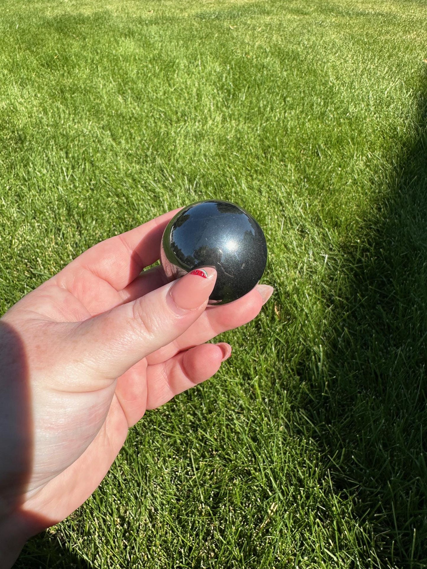 Hematite Sphere - 1.5-inch Diameter, 9 oz | Grounding & Protection Crystal