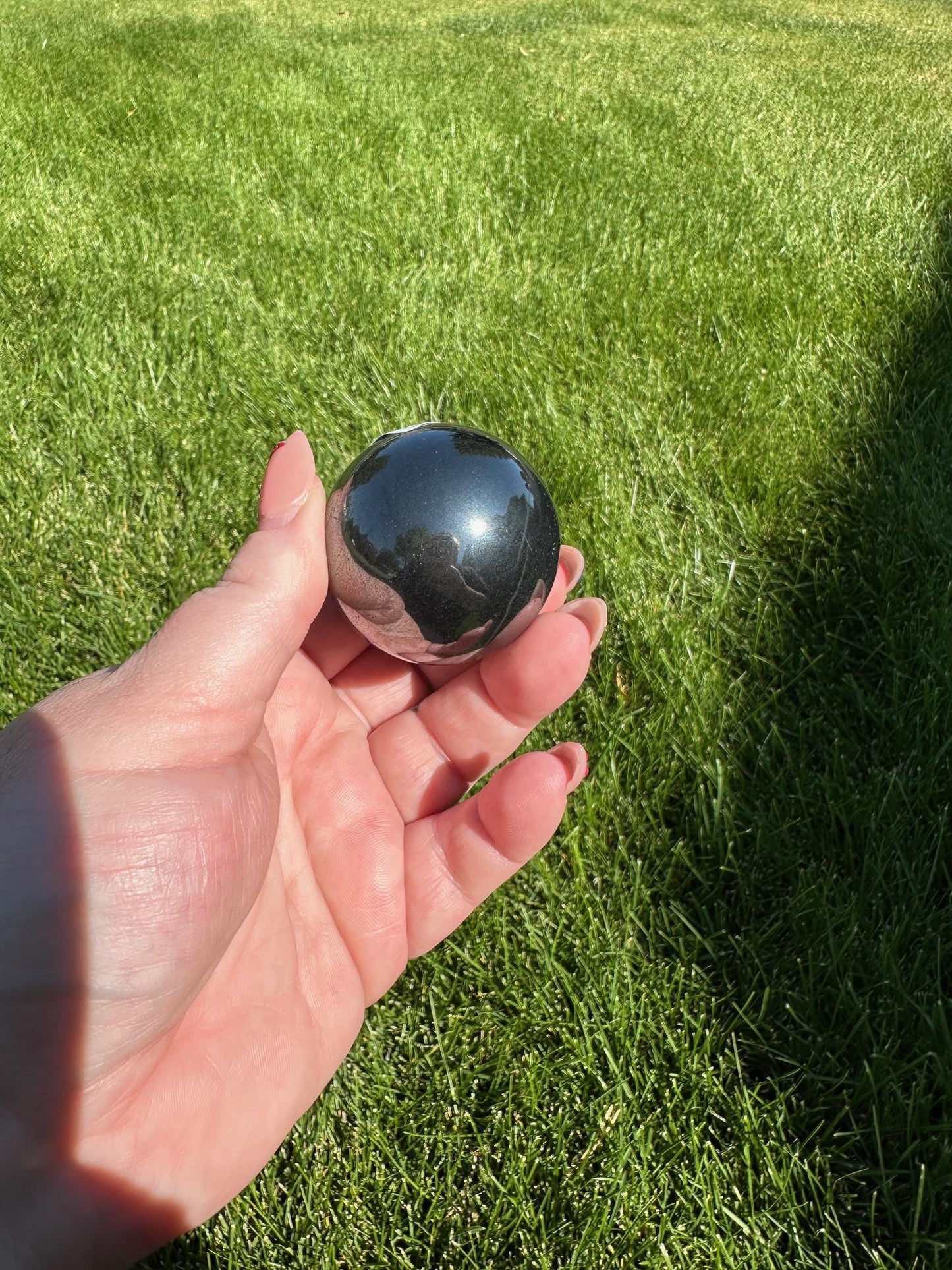 Hematite Sphere - 1.5-inch Diameter, 9 oz | Grounding & Protection Crystal