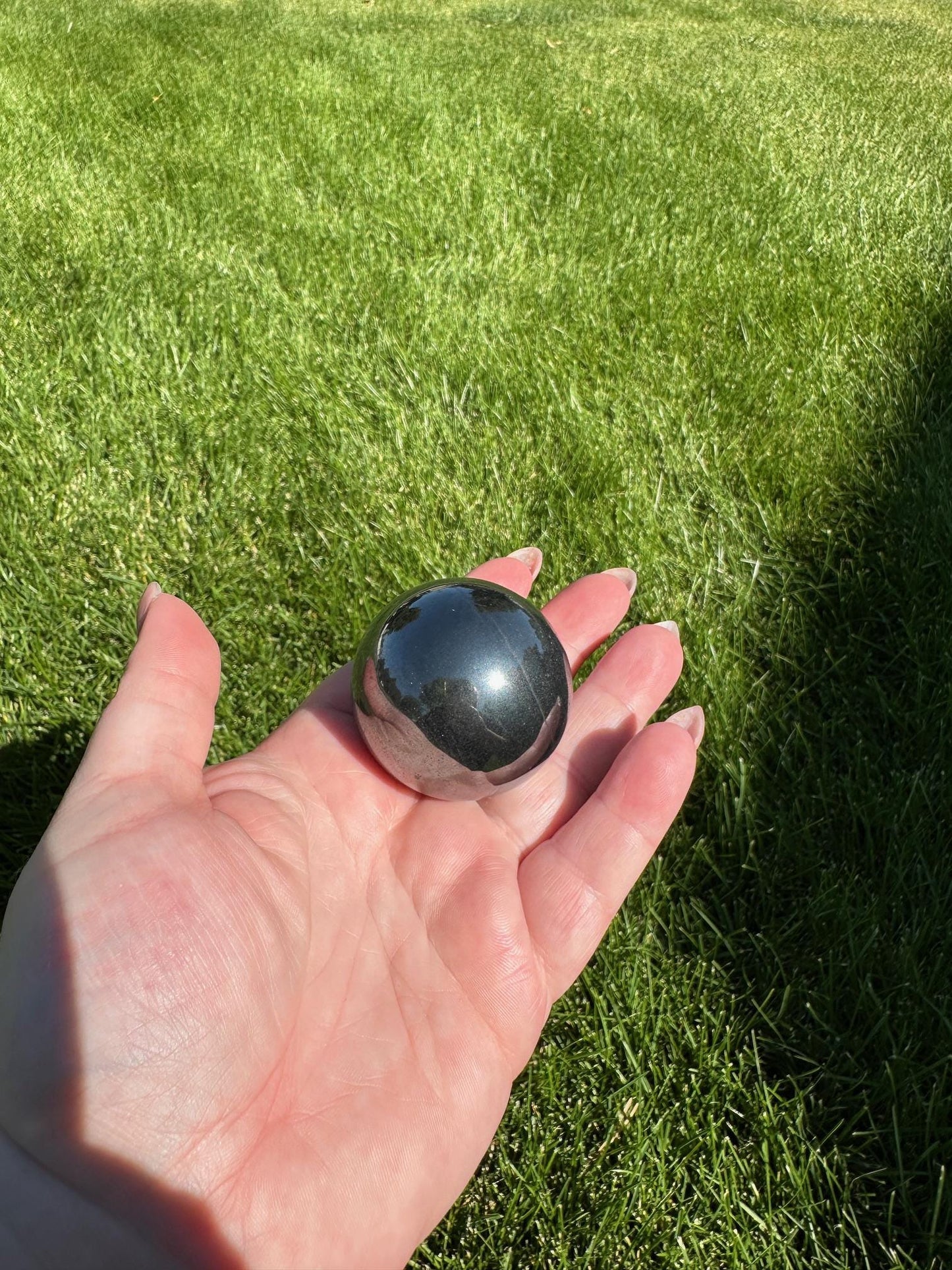 Hematite Sphere - 1.5-inch Diameter, 9 oz | Grounding & Protection Crystal