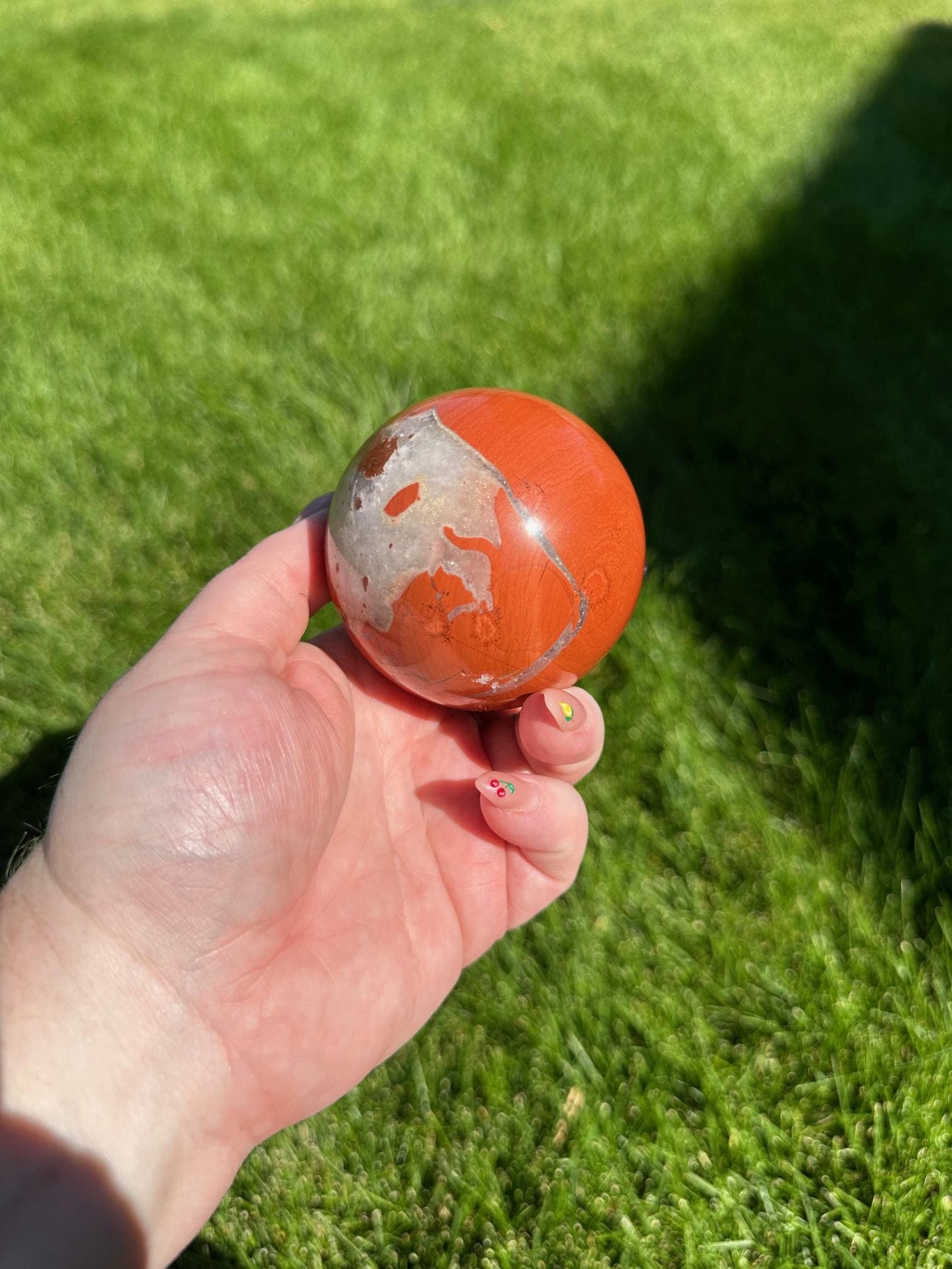 Red Jasper Sphere - 2.5-inch Diameter, 1 lb 1 oz | Grounding & Strength Crystal