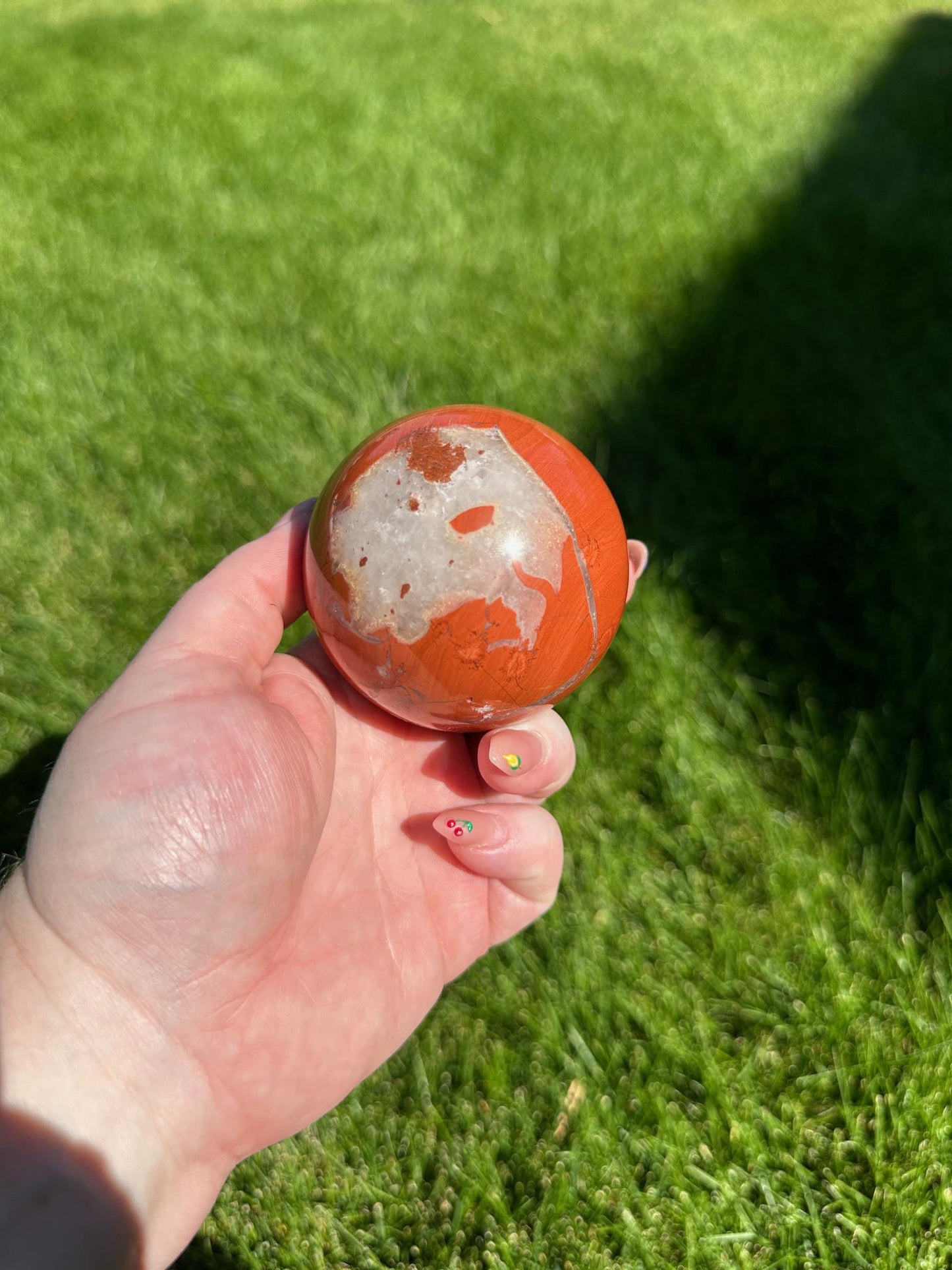 Red Jasper Sphere - 2.5-inch Diameter, 1 lb 1 oz | Grounding & Strength Crystal