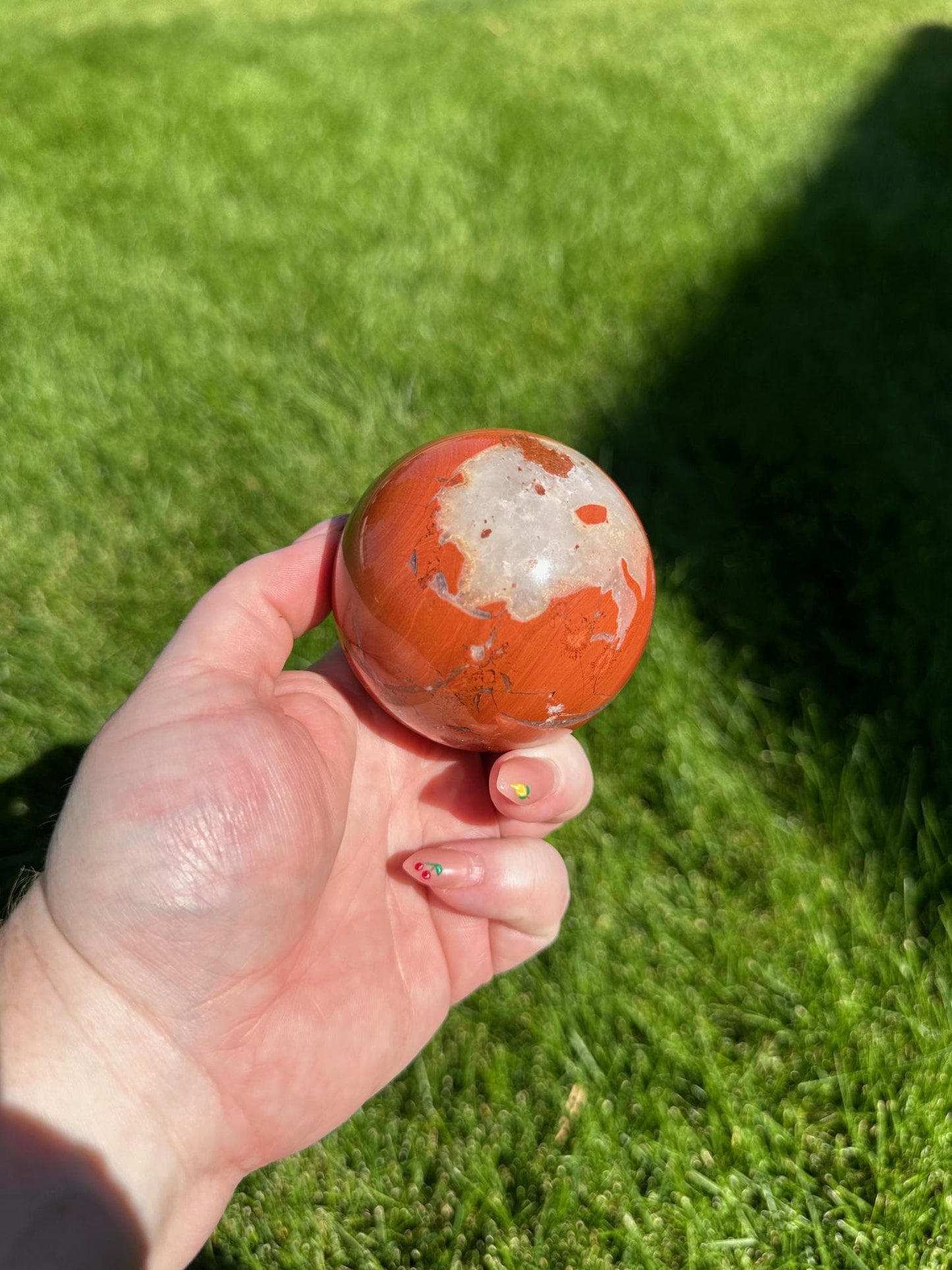 Red Jasper Sphere - 2.5-inch Diameter, 1 lb 1 oz | Grounding & Strength Crystal