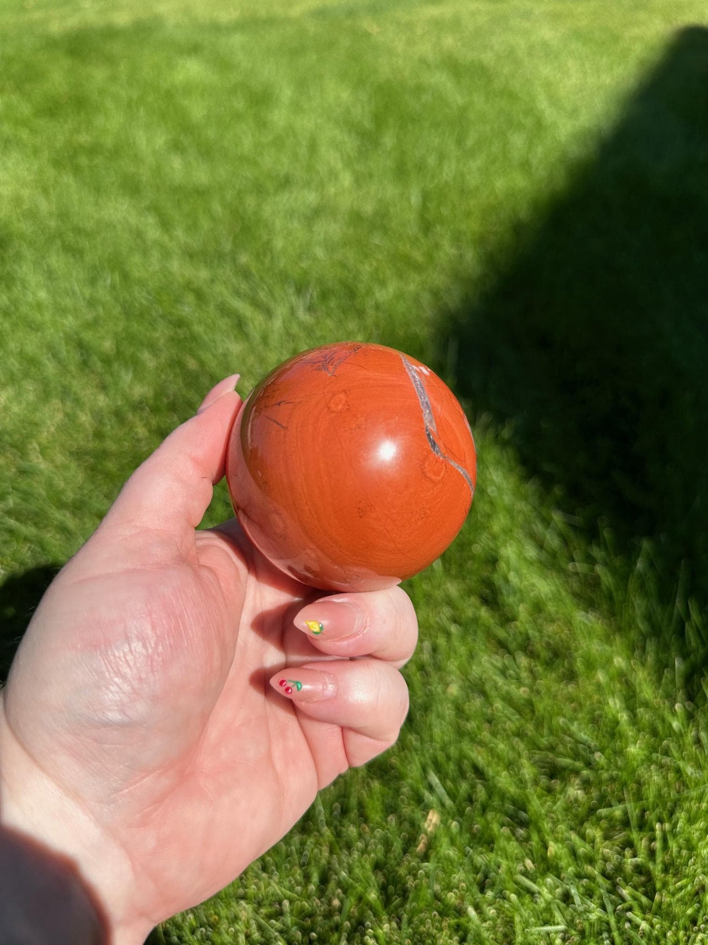 Red Jasper Sphere - 2.5-inch Diameter, 1 lb 1 oz | Grounding & Strength Crystal