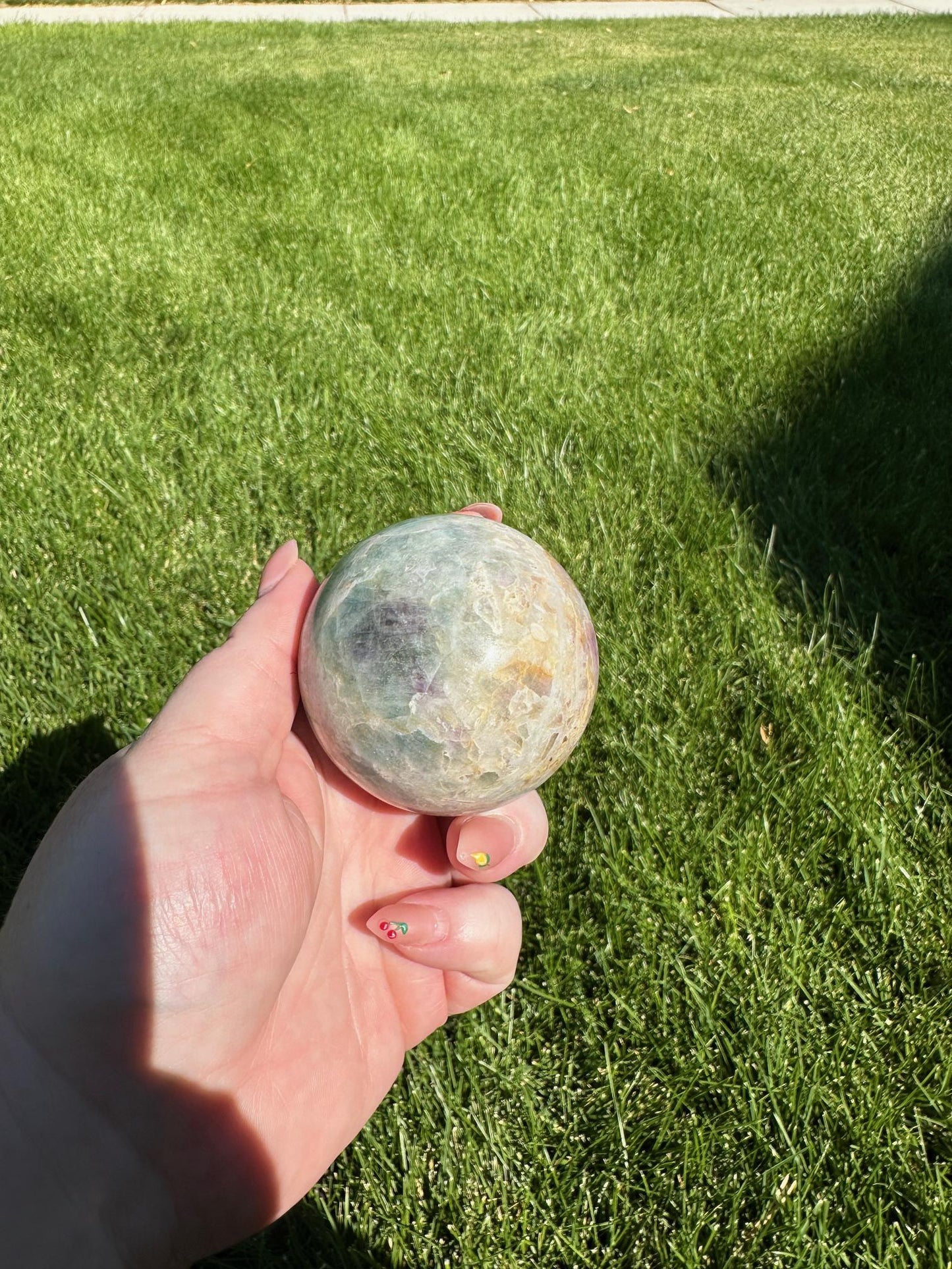 Fluorite Sphere - 2.2-inch Diameter, 11 oz | Clarity & Focus Crystal