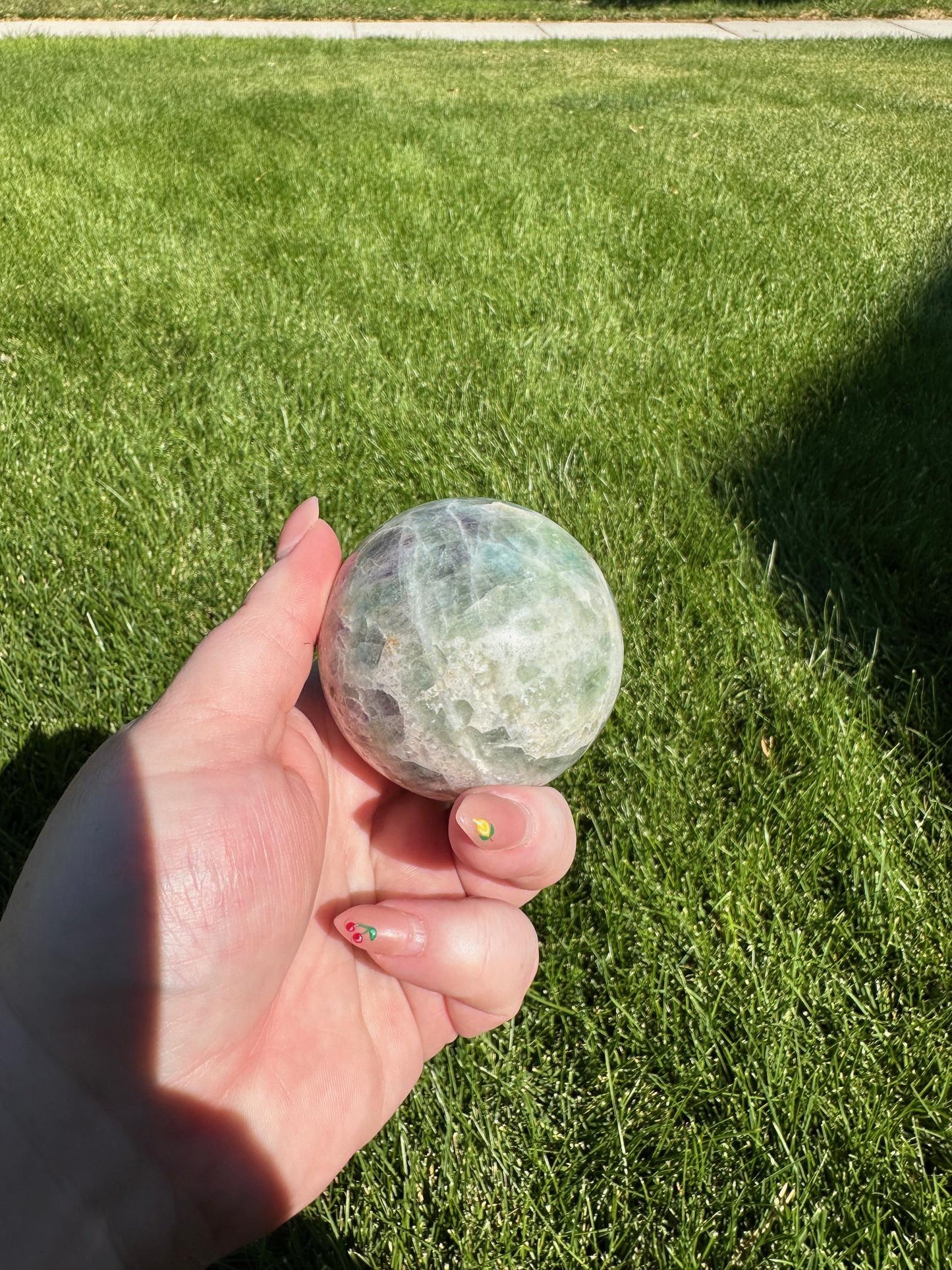 Fluorite Sphere - 2.2-inch Diameter, 11 oz | Clarity & Focus Crystal