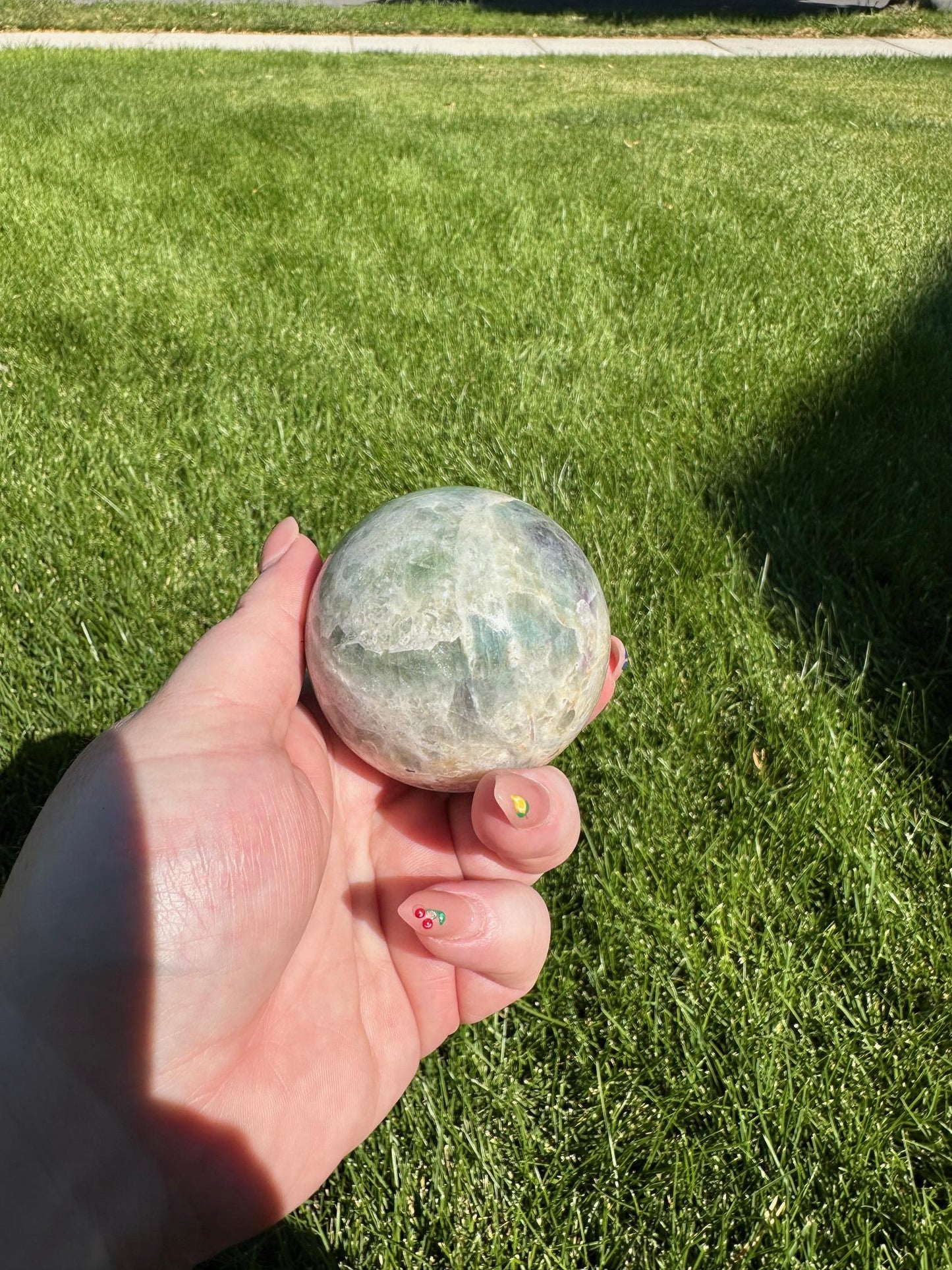 Fluorite Sphere - 2.2-inch Diameter, 11 oz | Clarity & Focus Crystal