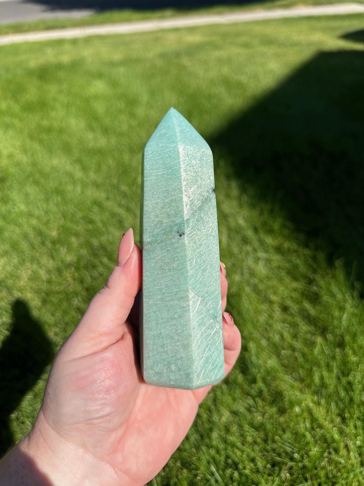 Amazonite Tower - 5.5-inch Tall, 12 oz | Communication & Harmony Crystal