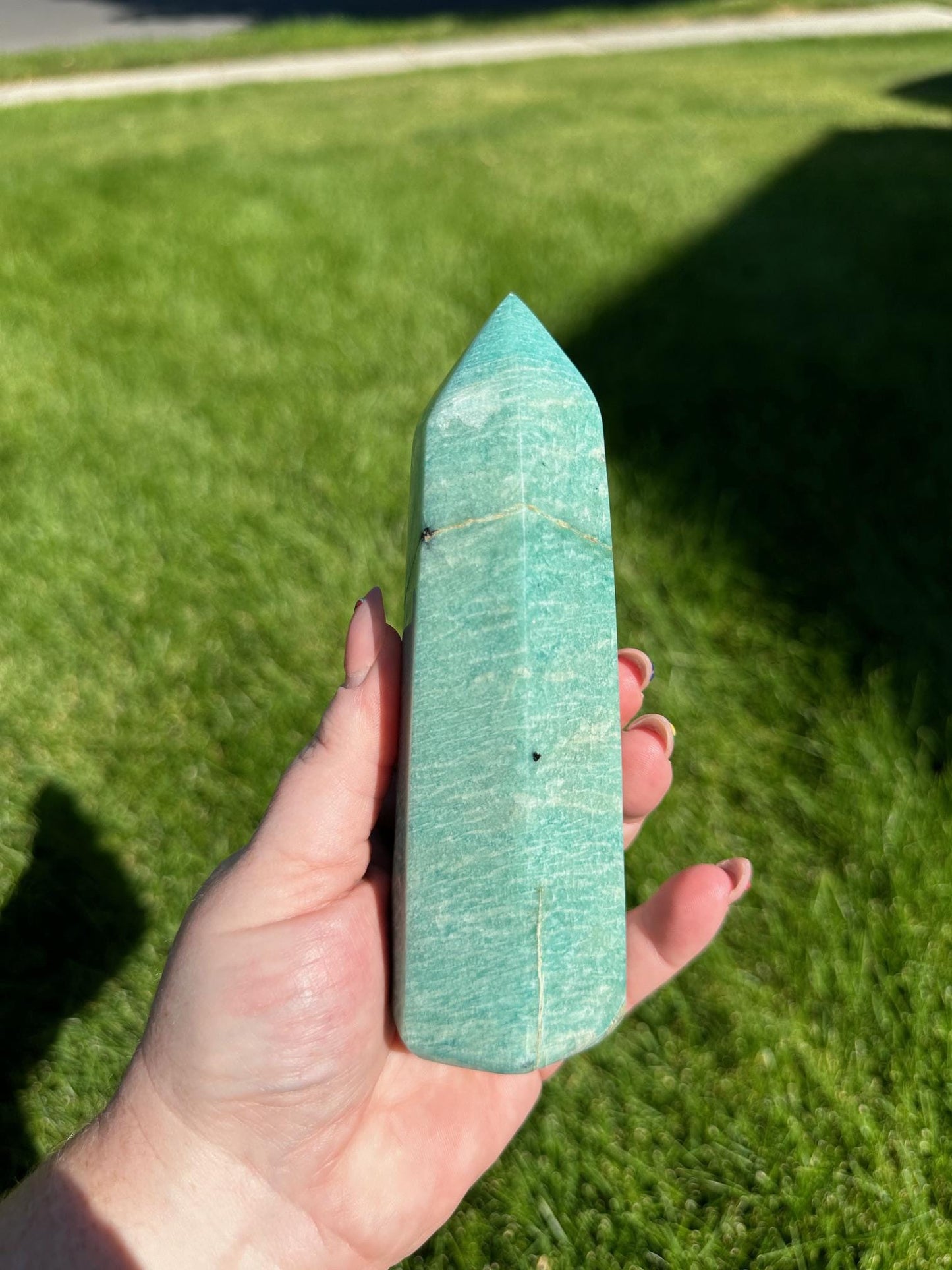 Amazonite Tower - 5.5-inch Tall, 12 oz | Communication & Harmony Crystal