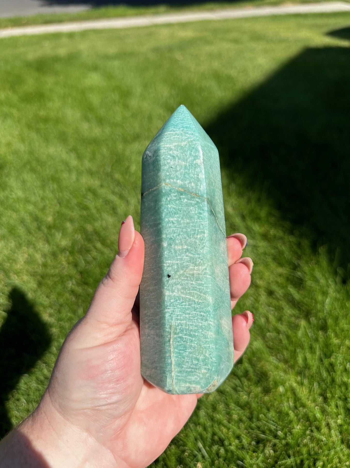 Amazonite Tower - 5.5-inch Tall, 12 oz | Communication & Harmony Crystal