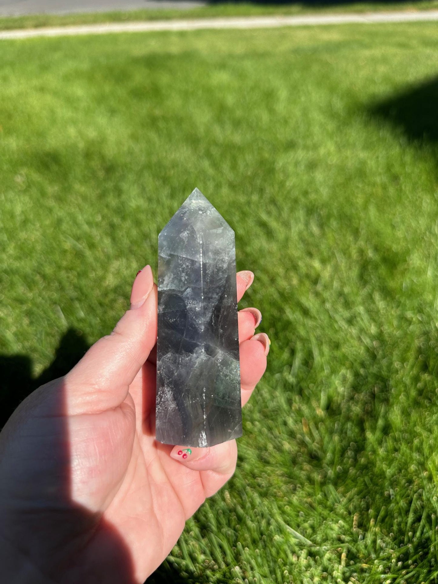 Green and Blue Fluorite Tower - 3.9 inches Tall, 7 oz | Clarity & Emotional Healing Crystal