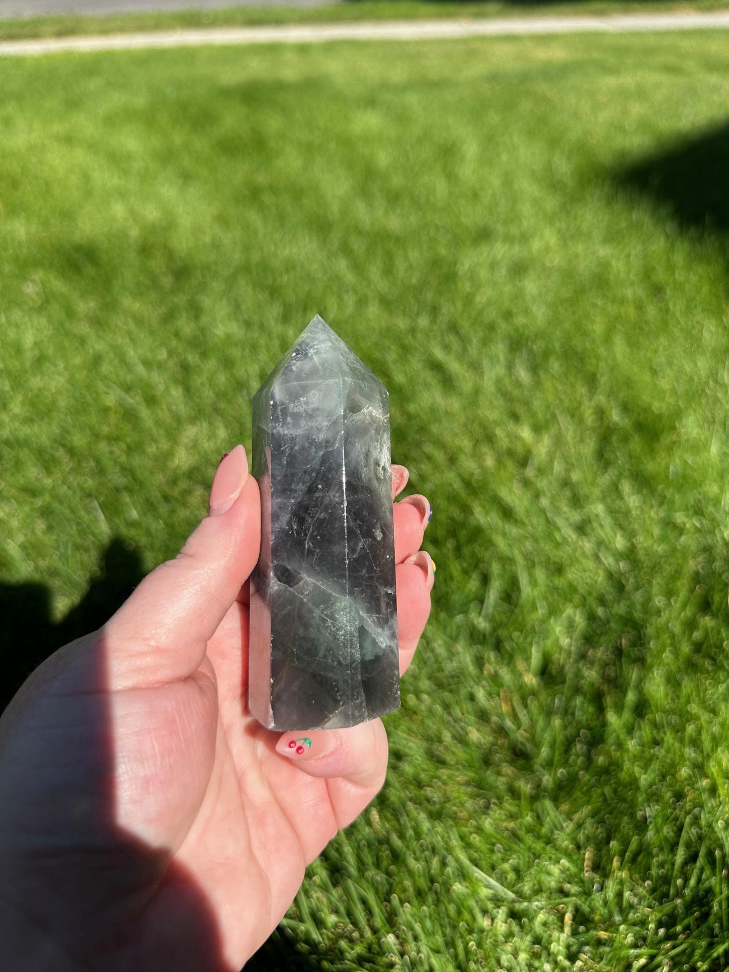 Green and Blue Fluorite Tower - 3.9 inches Tall, 7 oz | Clarity & Emotional Healing Crystal