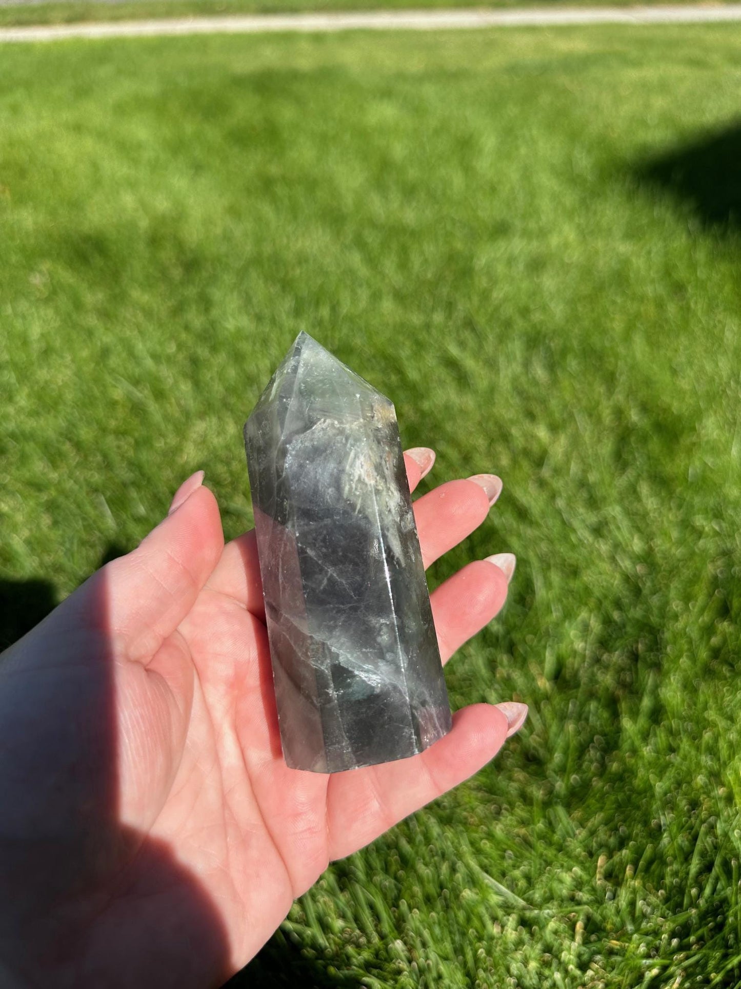 Green and Blue Fluorite Tower - 3.9 inches Tall, 7 oz | Clarity & Emotional Healing Crystal