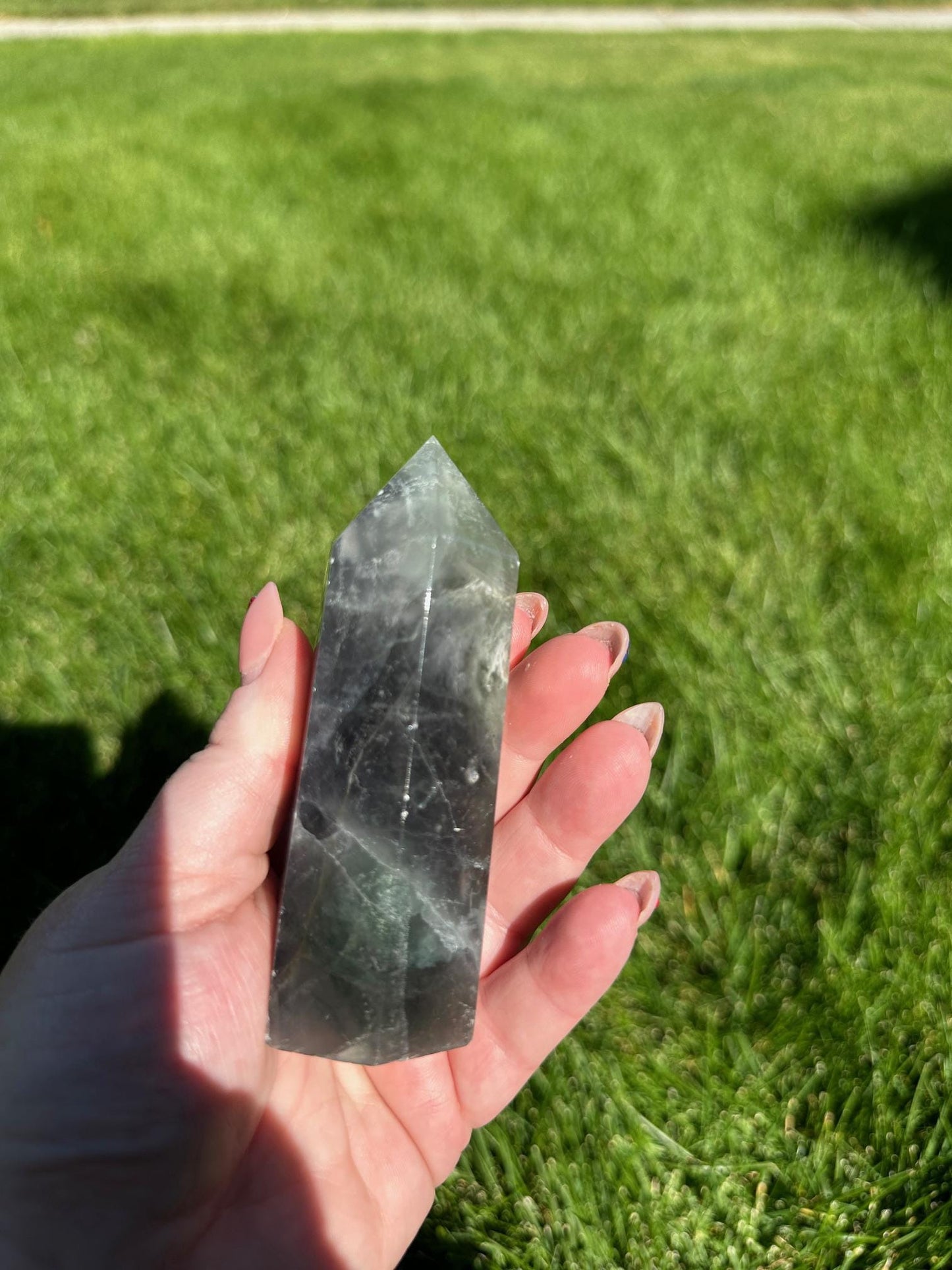 Green and Blue Fluorite Tower - 3.9 inches Tall, 7 oz | Clarity & Emotional Healing Crystal