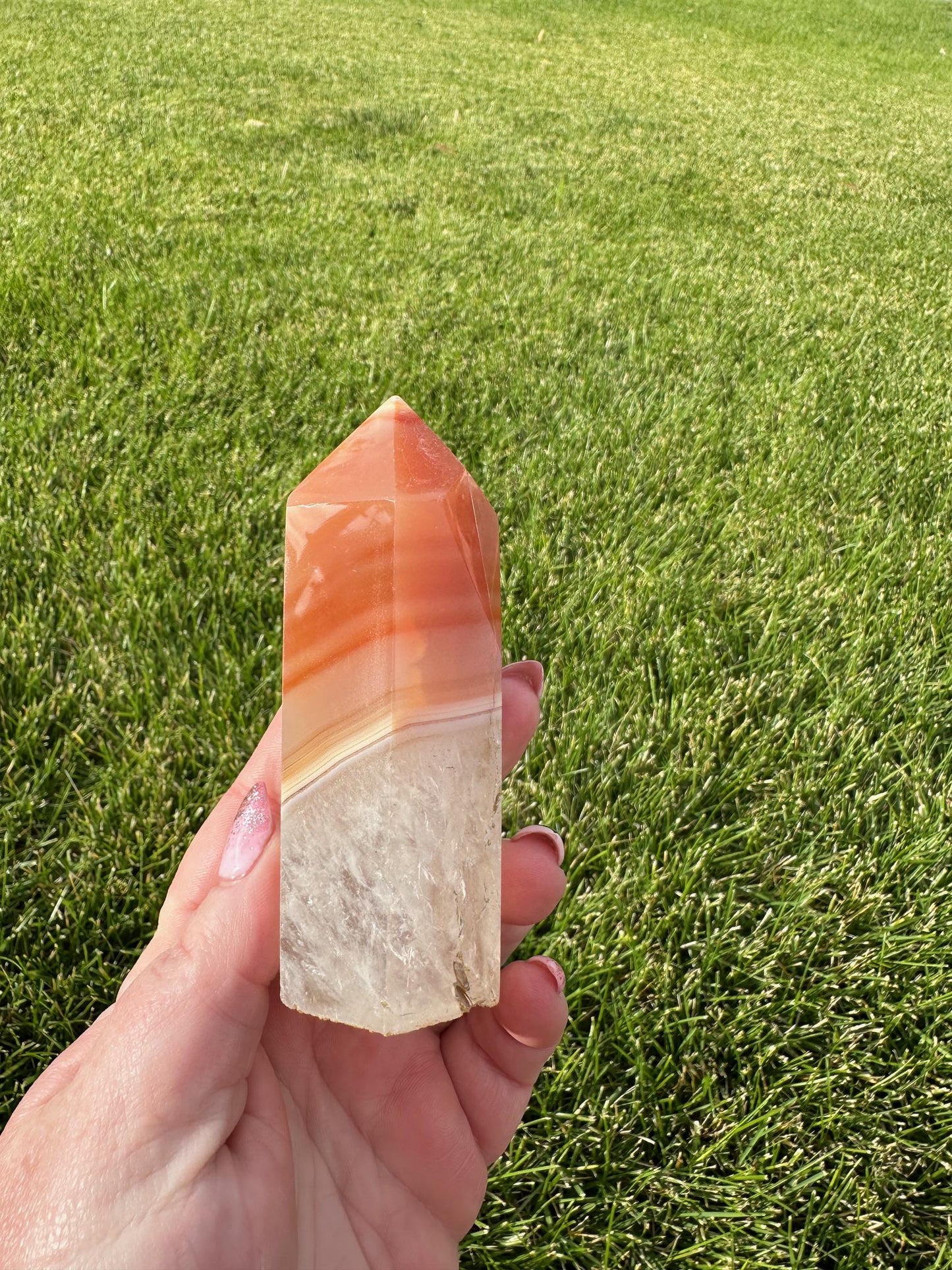 Carnelian Crystal Tower – 11 oz – Just Over 4 Inches Tall – Vitality and Motivation Stone