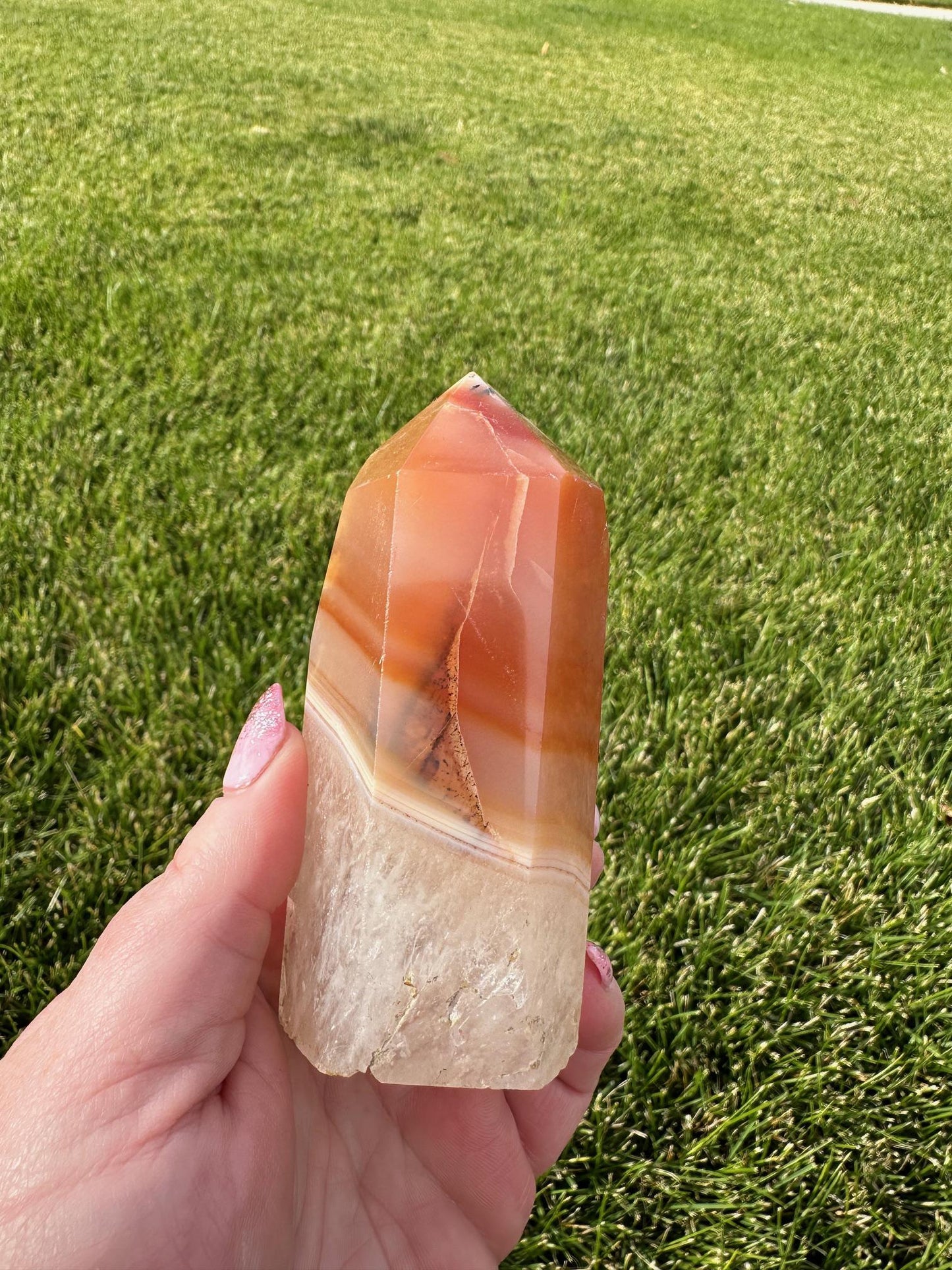 Carnelian Crystal Tower – 11 oz – Just Over 4 Inches Tall – Vitality and Motivation Stone