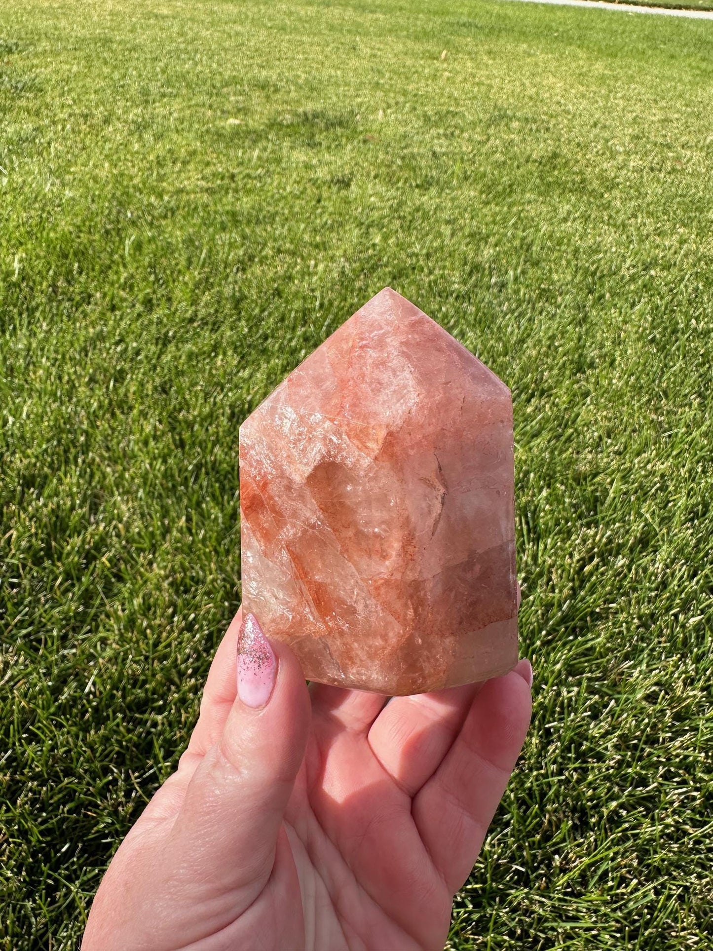 Fire Quartz Crystal Tower – 3.5 Inches Tall, 12 oz – Healing and Grounding Crystal