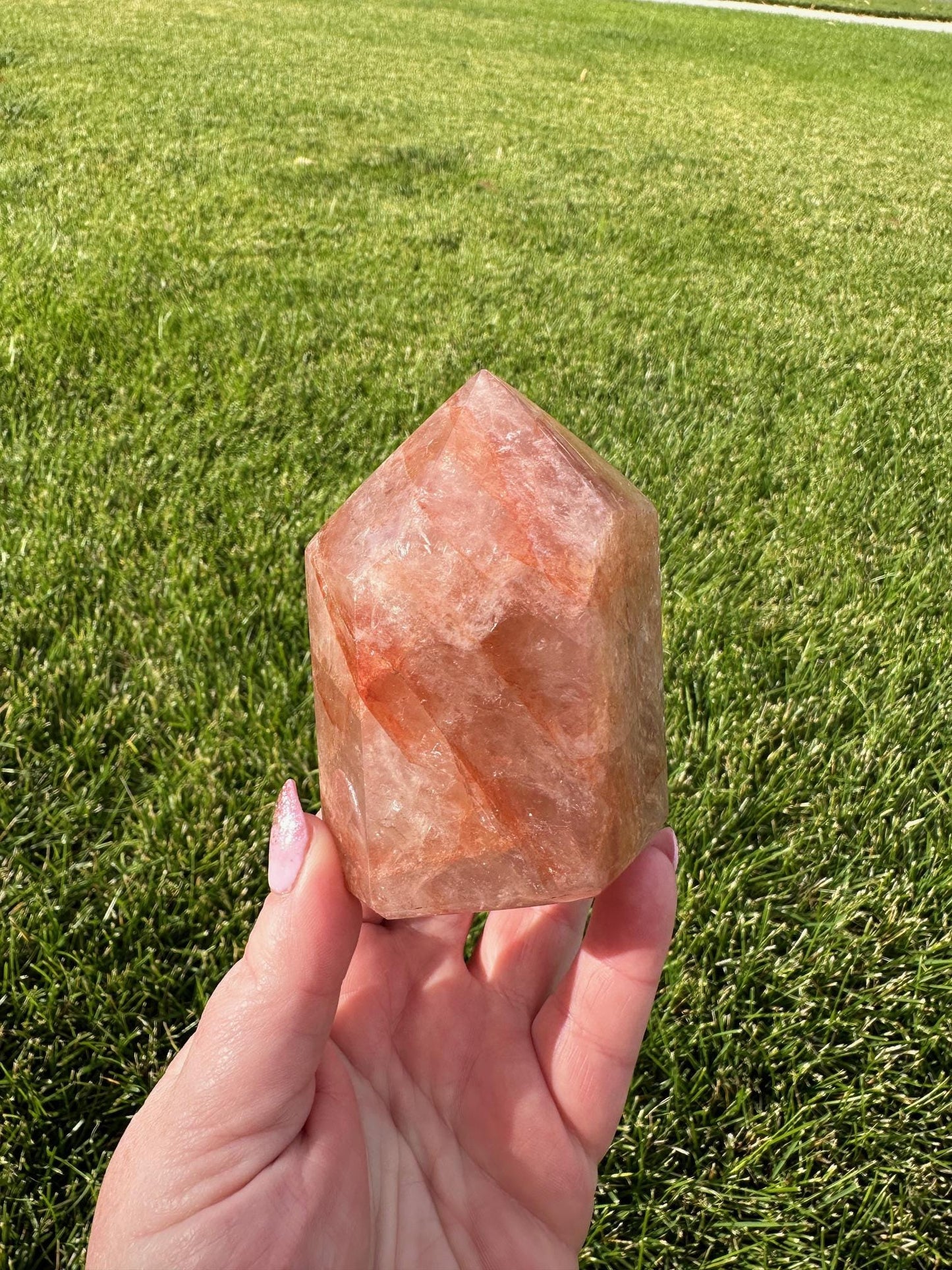 Fire Quartz Crystal Tower – 3.5 Inches Tall, 12 oz – Healing and Grounding Crystal