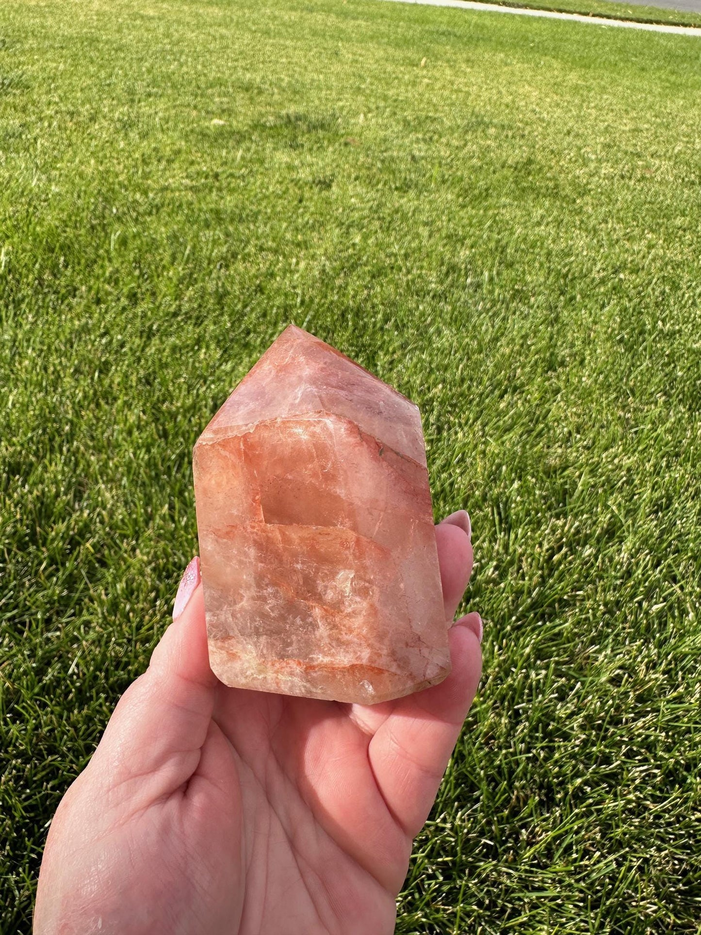 Fire Quartz Crystal Tower – 3.5 Inches Tall, 12 oz – Healing and Grounding Crystal