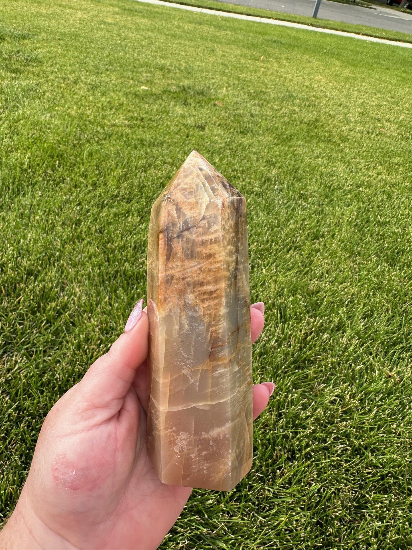 Gorgeous 6" Peach Moonstone Tower - 1lb 5oz of Calming & Feminine Energy