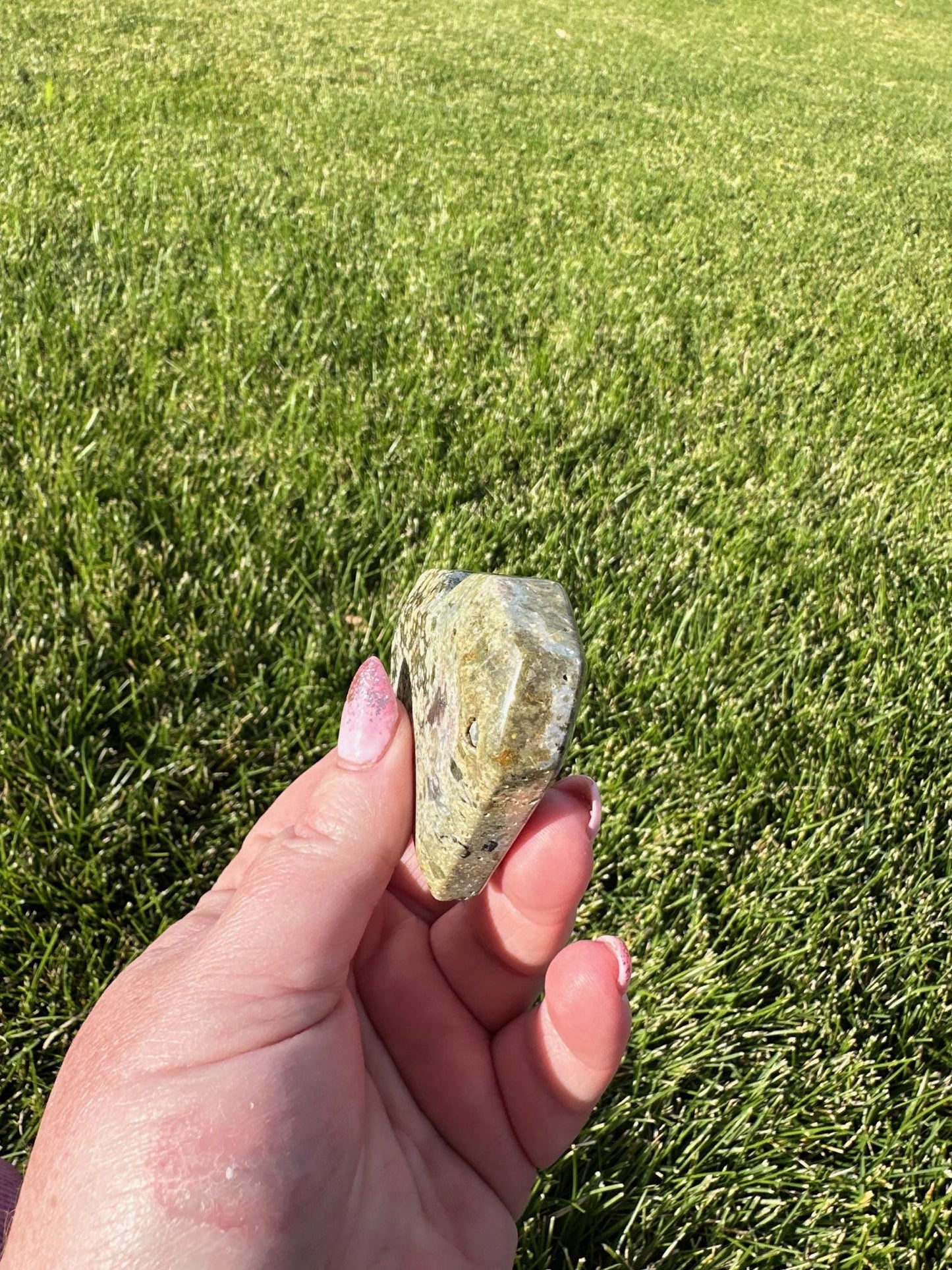 Beautiful 2" Ocean Jasper Heart - A Stone of Joy, Healing & Positive Energy