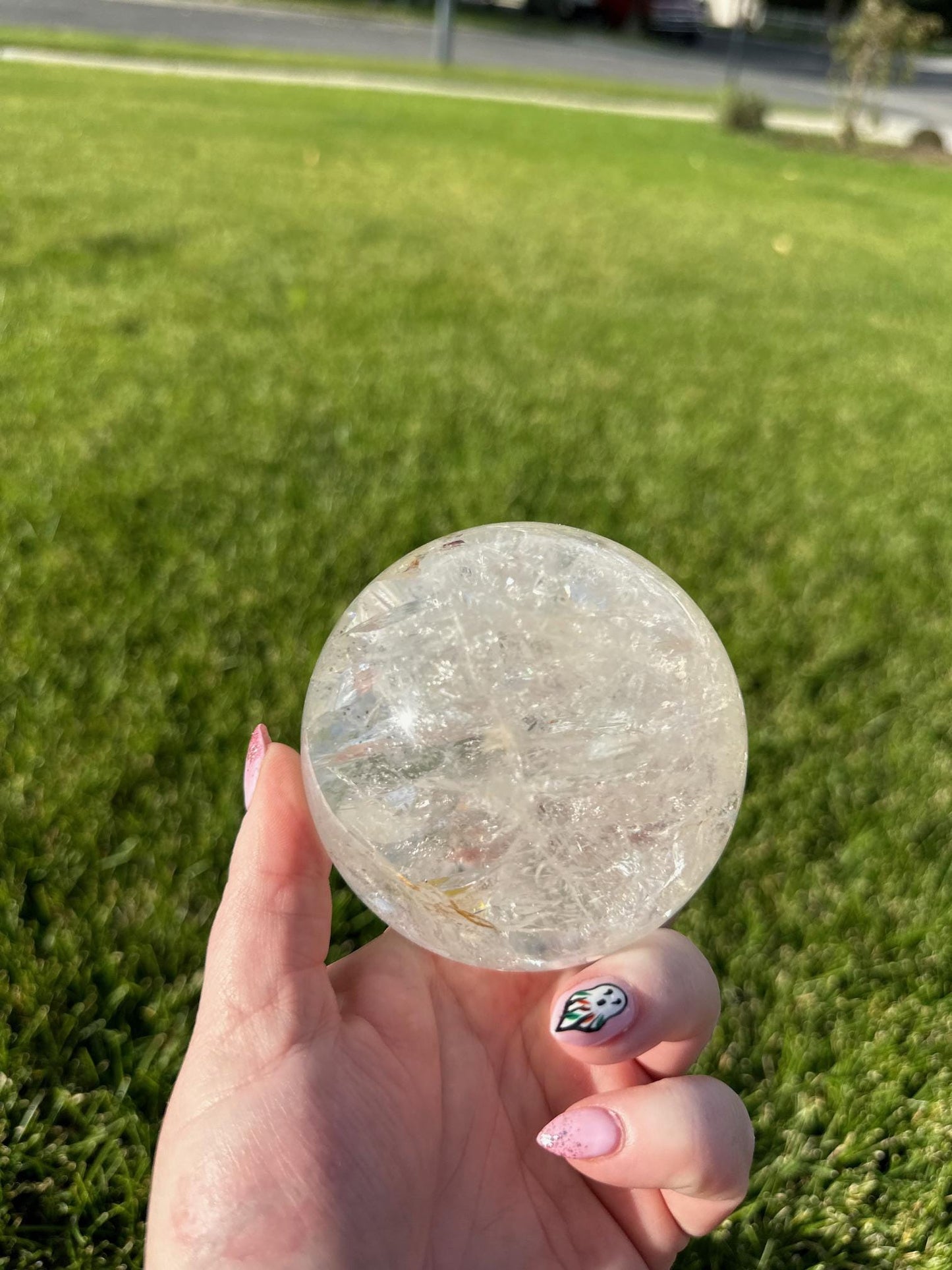 Stunning 3.2" Clear Quartz Sphere with Rainbows - 2lbs of Amplifying Energy & Inner Light!