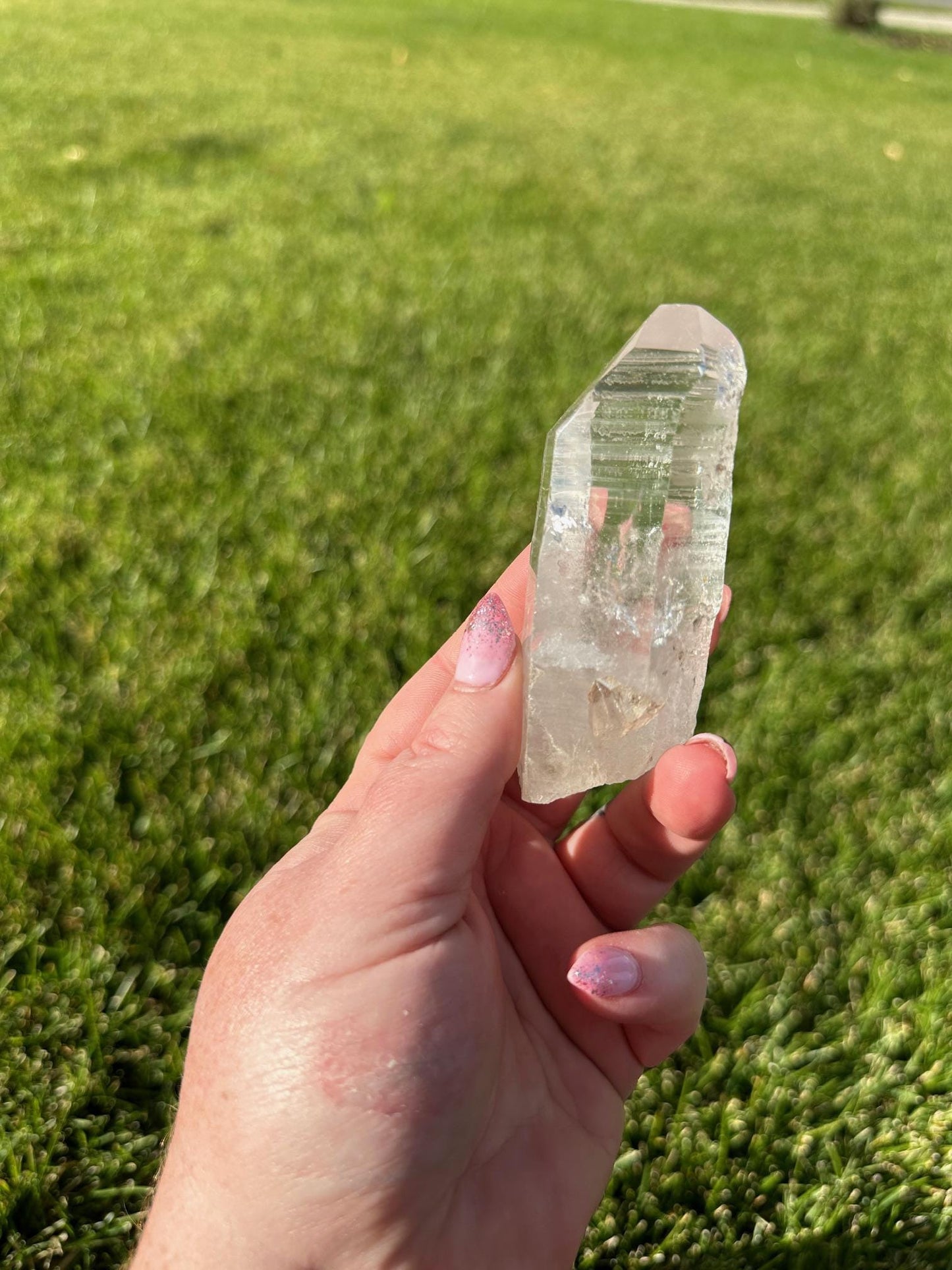 Enchanting 3.5" Lemurian Quartz with Rainbows - Ancient Wisdom & High Vibrational Energy