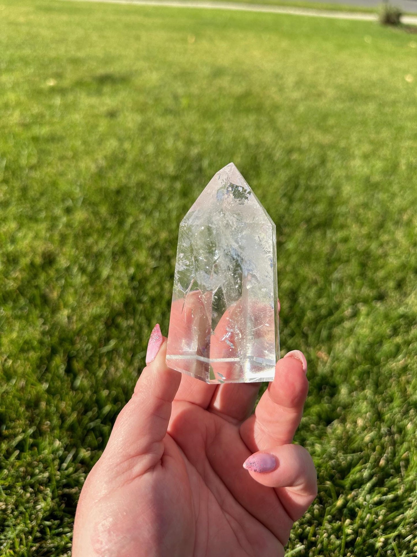 Stunning 3.5" Clear Quartz Tower with Rainbows - 10oz of Amplifying Energy & Beauty