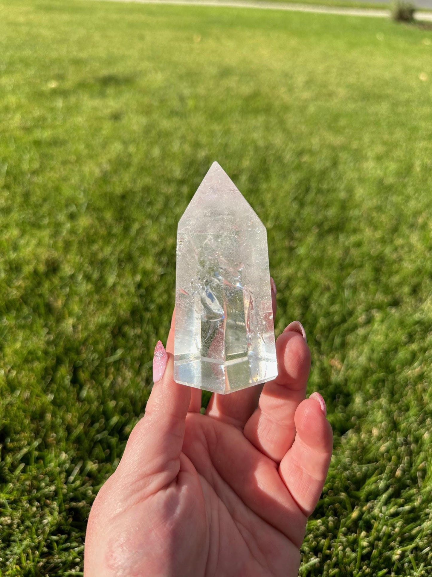 Stunning 3.5" Clear Quartz Tower with Rainbows - 10oz of Amplifying Energy & Beauty