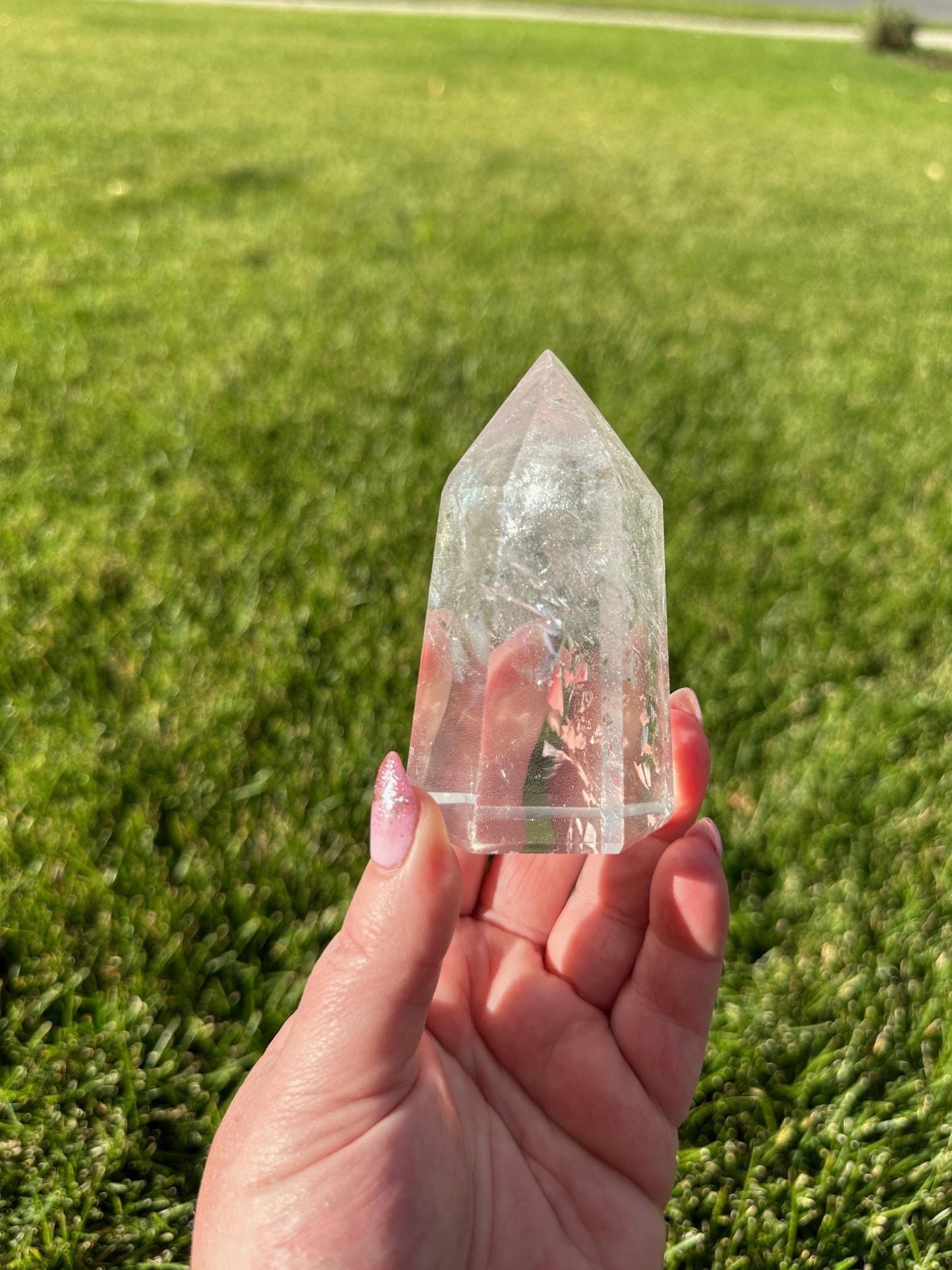 Stunning 3.5" Clear Quartz Tower with Rainbows - 10oz of Amplifying Energy & Beauty