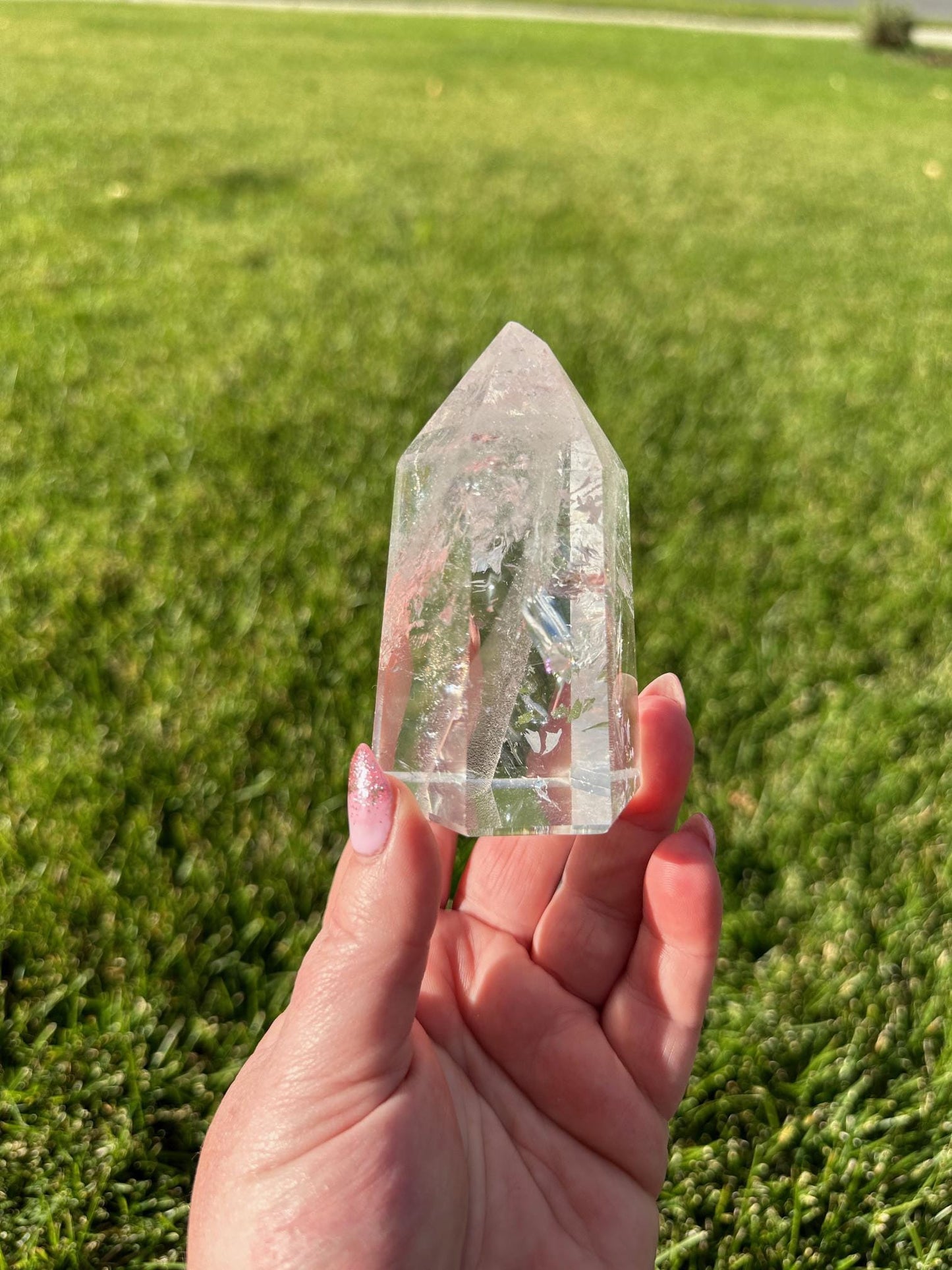 Stunning 3.5" Clear Quartz Tower with Rainbows - 10oz of Amplifying Energy & Beauty