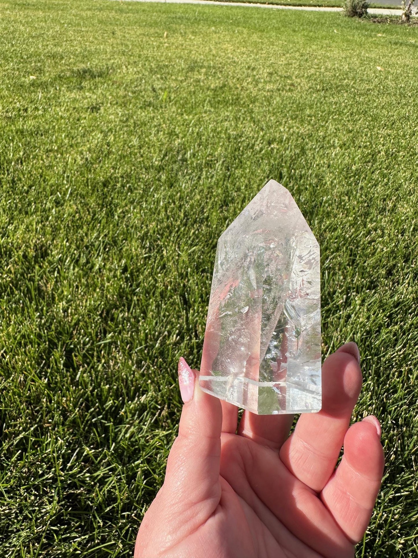 Stunning 3.5" Clear Quartz Tower with Rainbows - 10oz of Amplifying Energy & Beauty