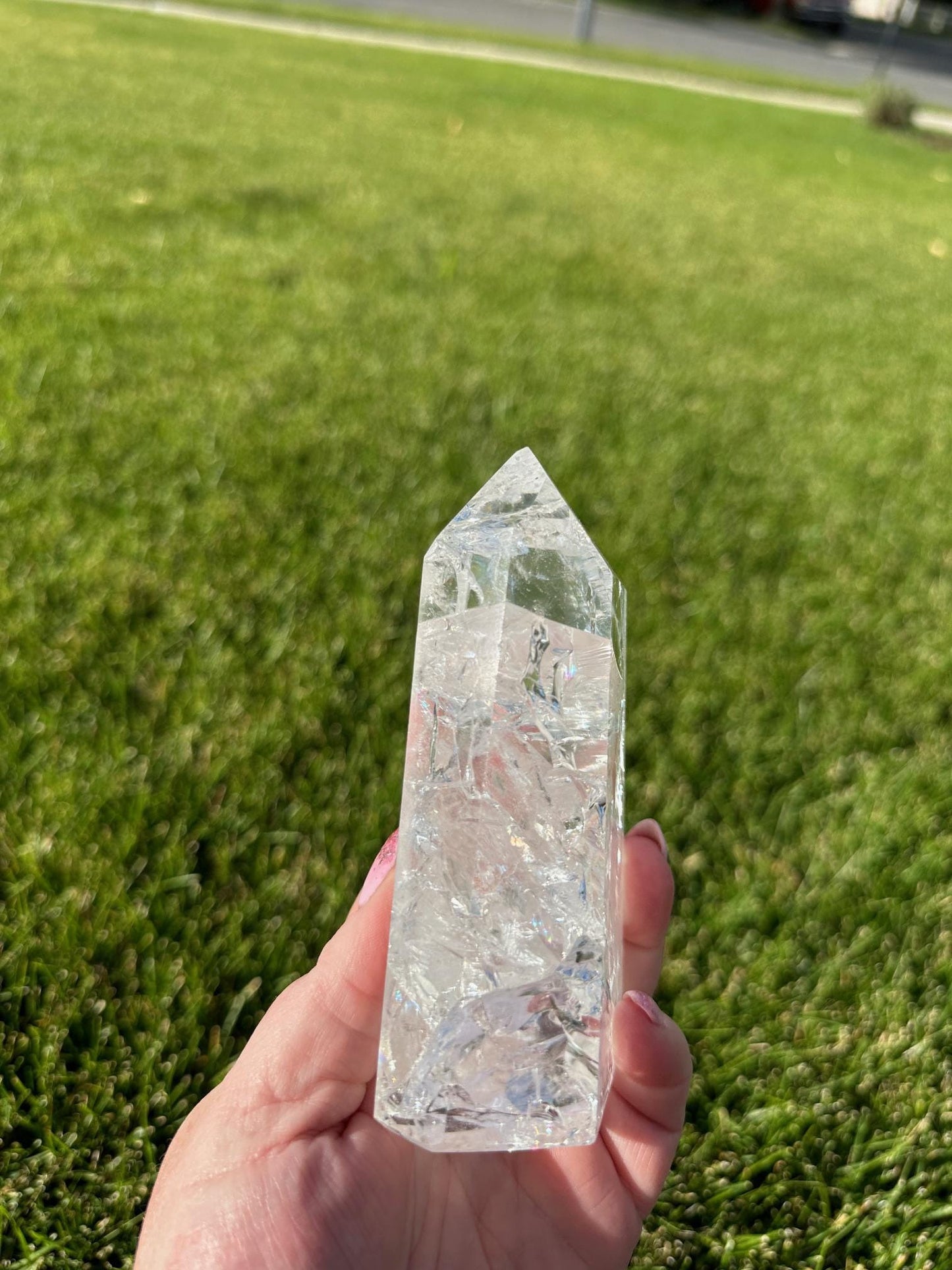 Stunning 5" Crackle Quartz Tower - 1lb 2oz of Light, Energy, and Transformation