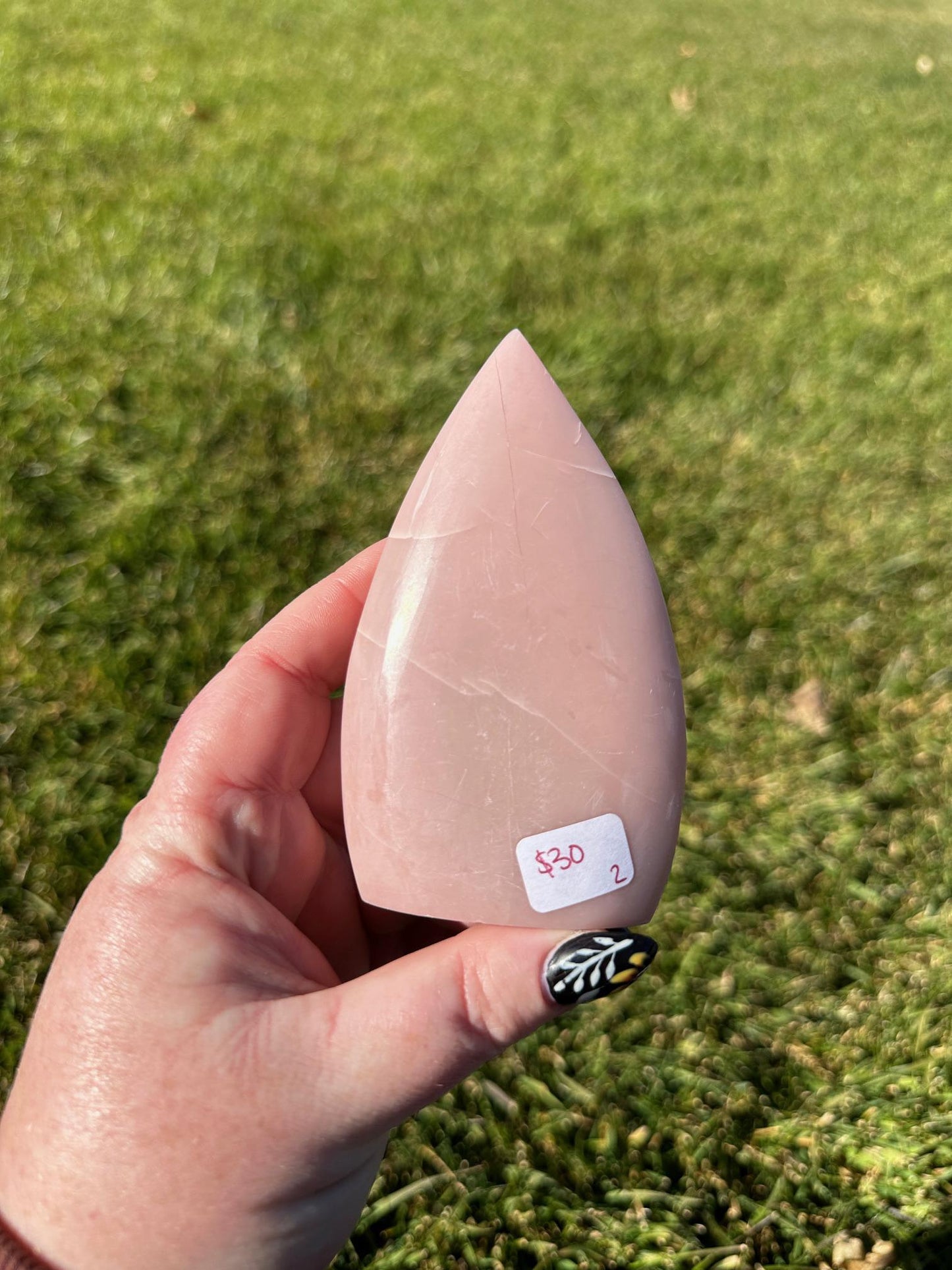 Polished Pink Opal Freeform – 4 Inches Tall, 8 oz – Soothing and Heart-Healing Crystal