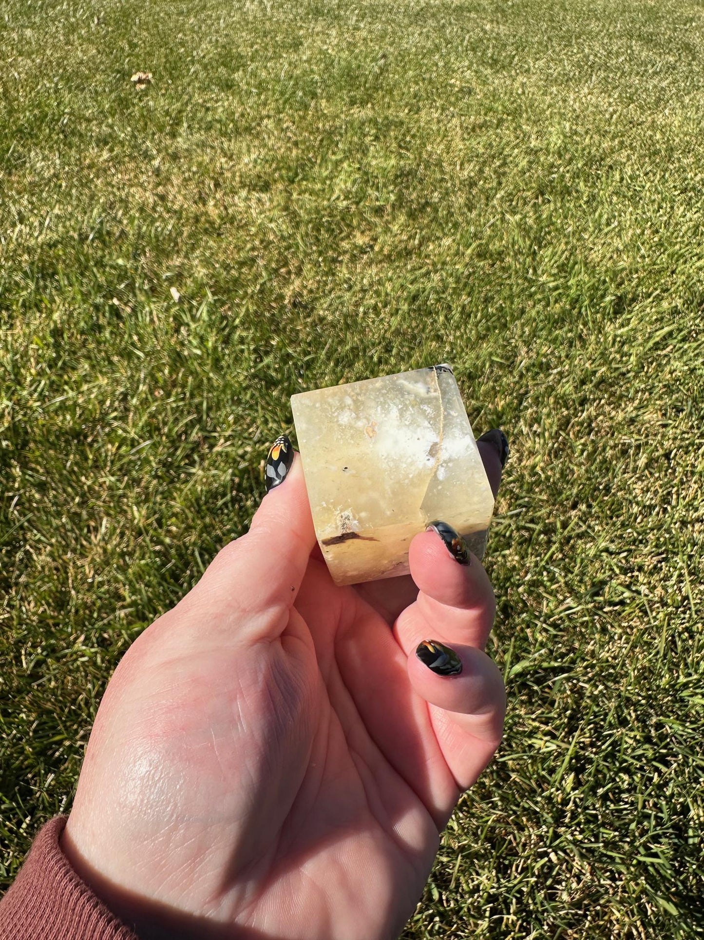 Dendritic Opal Cube – 1.69 Inches – Stone of Growth and Inner Peace