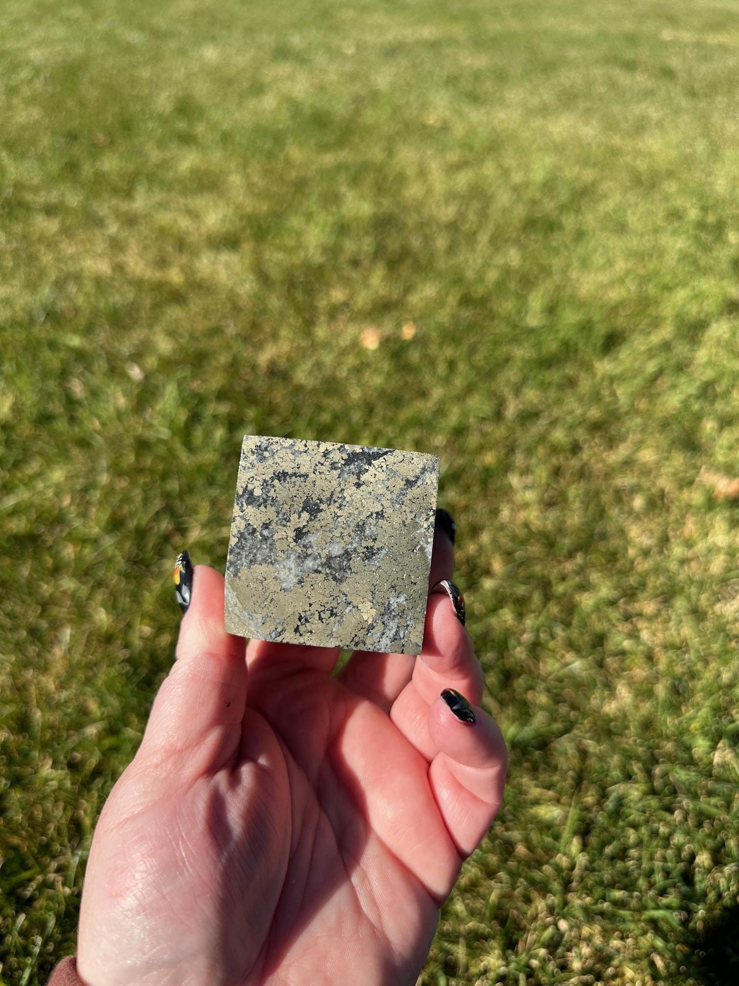 Pyrite Crystal Cube with Cut Corner – 1 lb, 1.9 Inches – Stone of Abundance and Protection