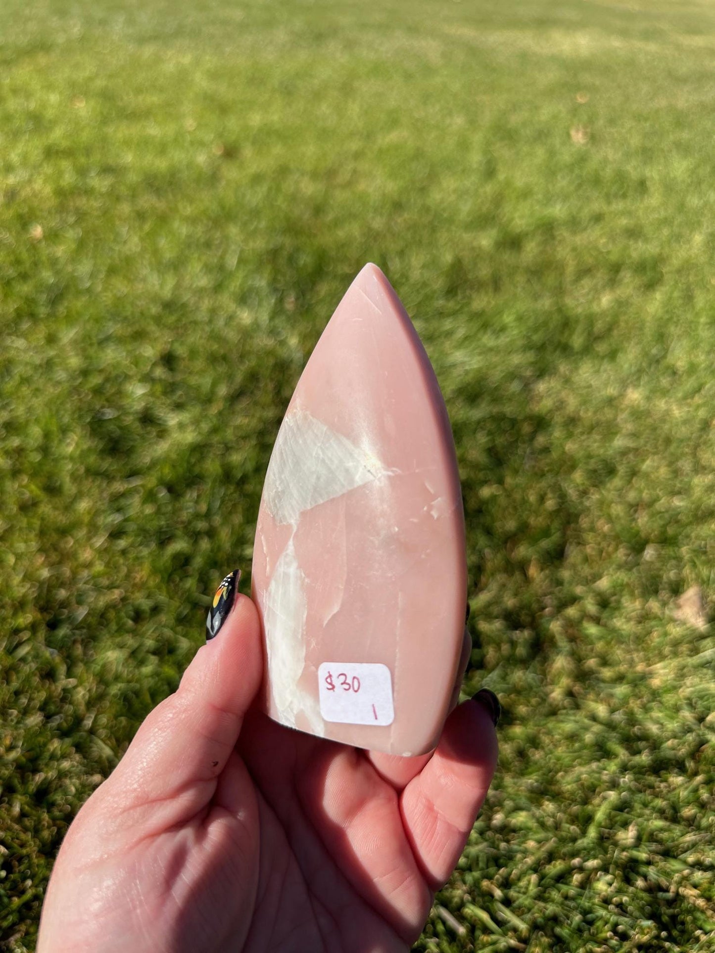 Polished Pink Opal Freeform – 4.5 Inches Tall, 9 oz – Soothing and Nurturing Crystal