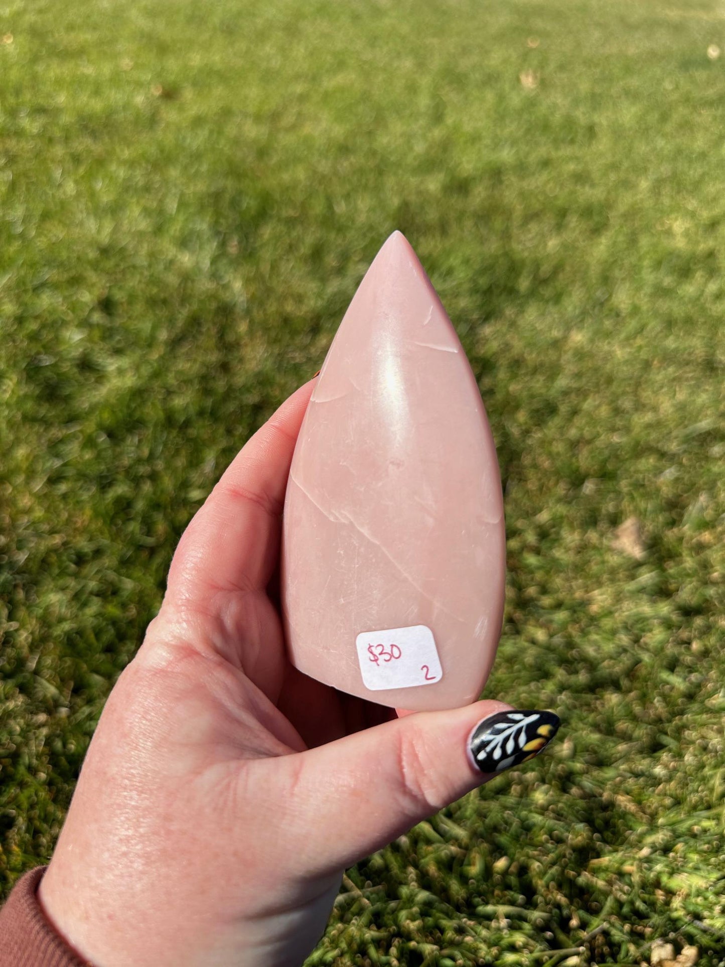 Polished Pink Opal Freeform – 4 Inches Tall, 8 oz – Soothing and Heart-Healing Crystal