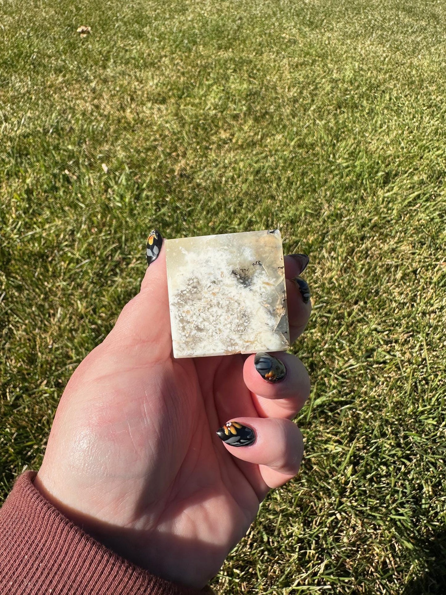 Dendritic Opal Cube – 1.69 Inches – Stone of Growth and Inner Peace