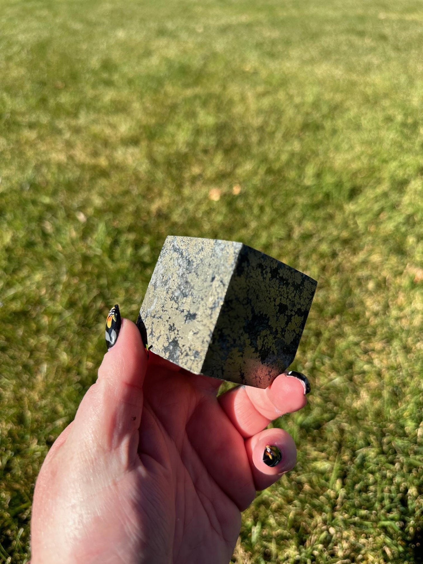 Pyrite Crystal Cube with Cut Corner – 1 lb, 1.9 Inches – Stone of Abundance and Protection