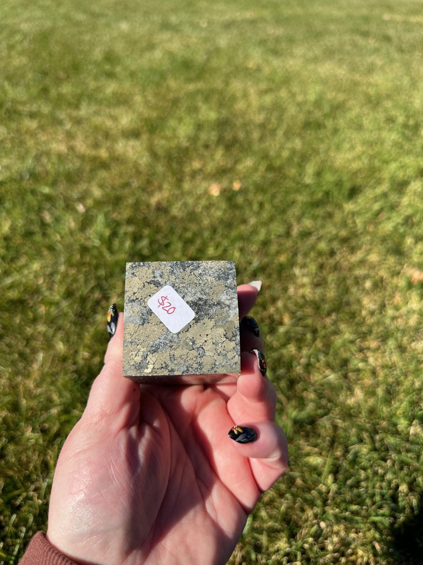 Pyrite Crystal Cube with Cut Corner – 1 lb, 1.9 Inches – Stone of Abundance and Protection