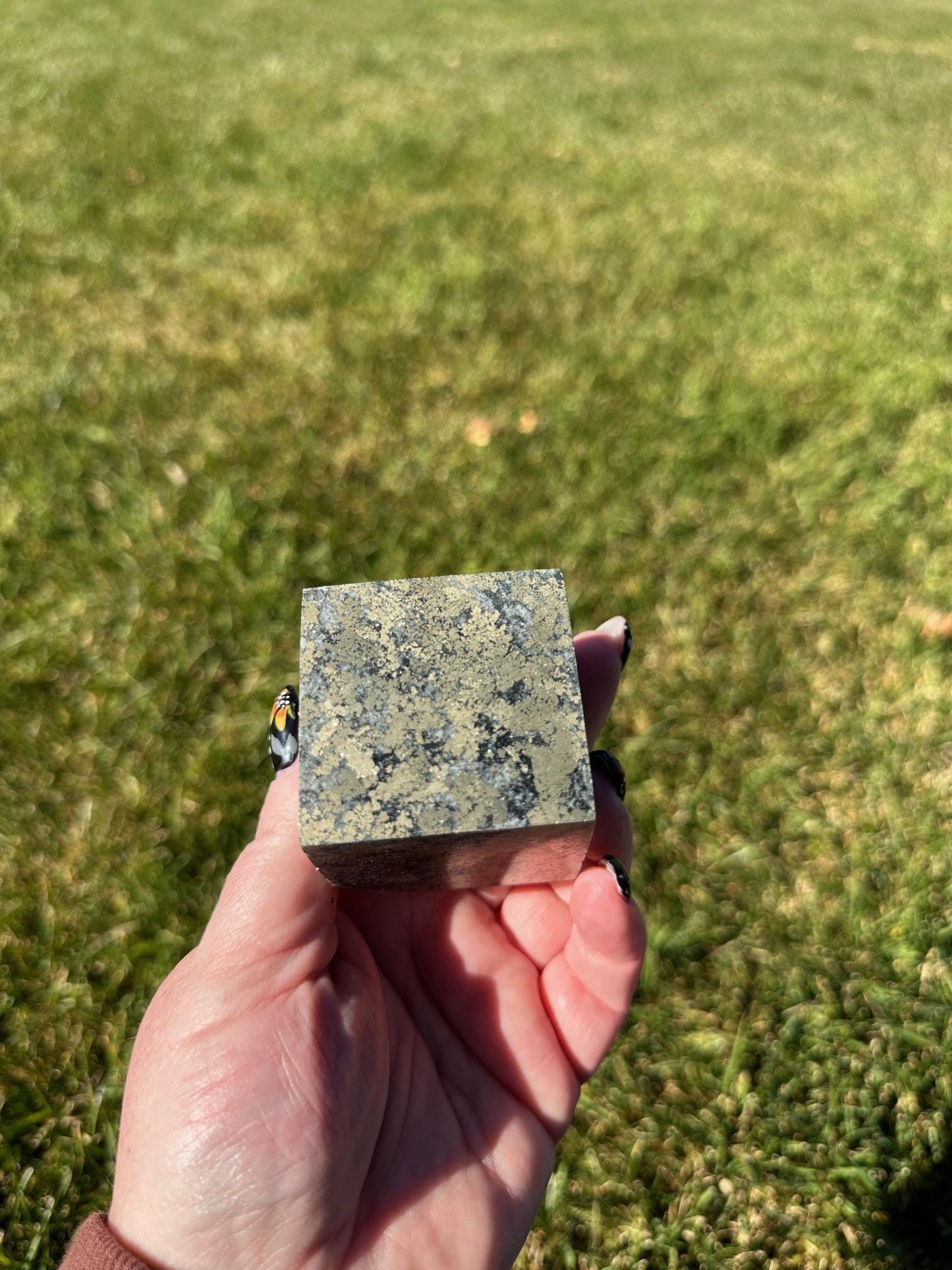 Pyrite Crystal Cube with Cut Corner – 1 lb, 1.9 Inches – Stone of Abundance and Protection