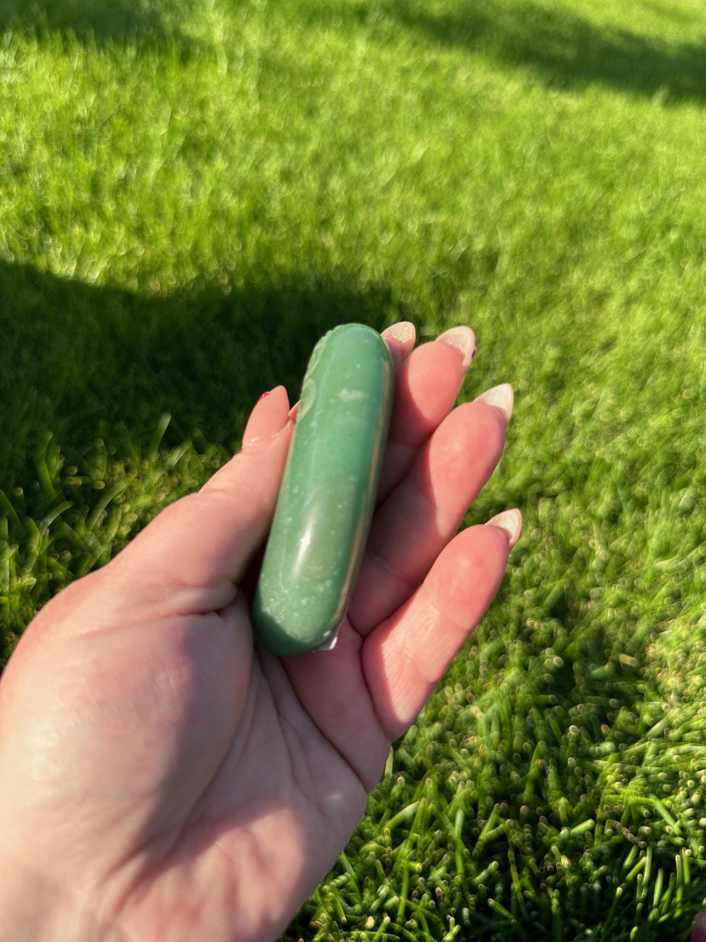 Green Aventurine Pickle Rick Carving – Unique Crystal Collectible – Handmade Crystal Art